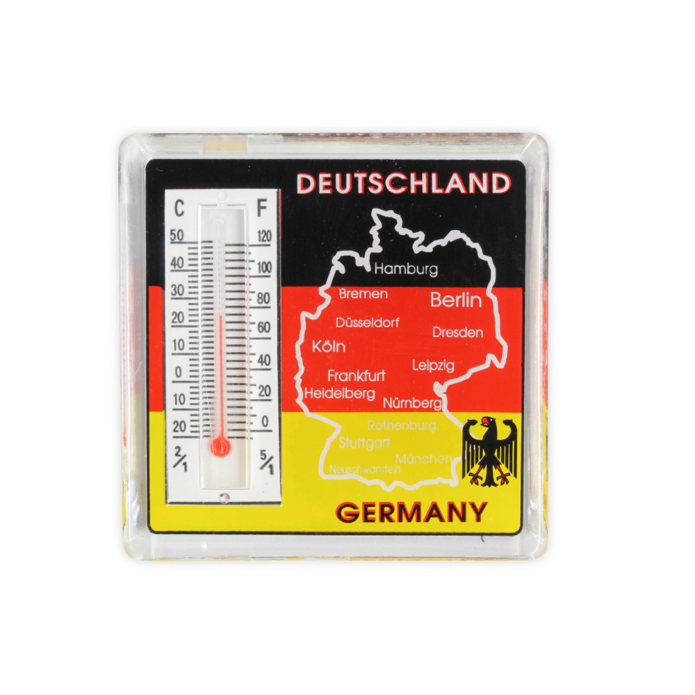 Amend Souvenir Acryl-Thermometer-Magnet mit Deutschland-Motiv – Deutschland Souvenir