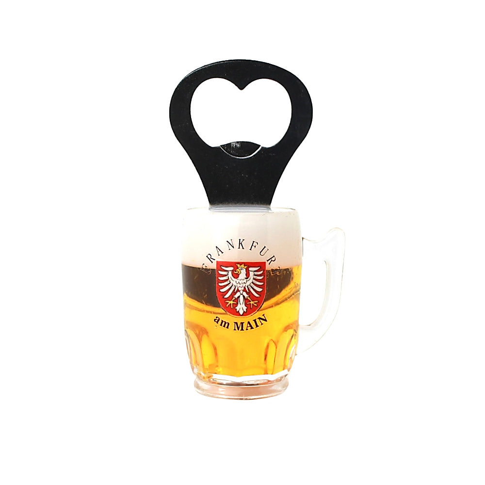 Amend Souvenir Bierglas-Magnet mit Flaschenöffner und Frankfurt-Motiv – Deutschland Souvenir