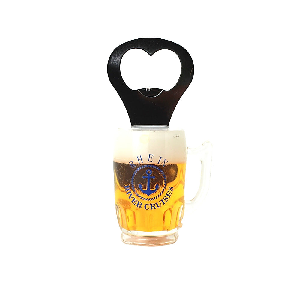 Amend Souvenir Bierglas-Magnet mit Flaschenöffner und Rhein-Motiv – Deutschland Souvenir