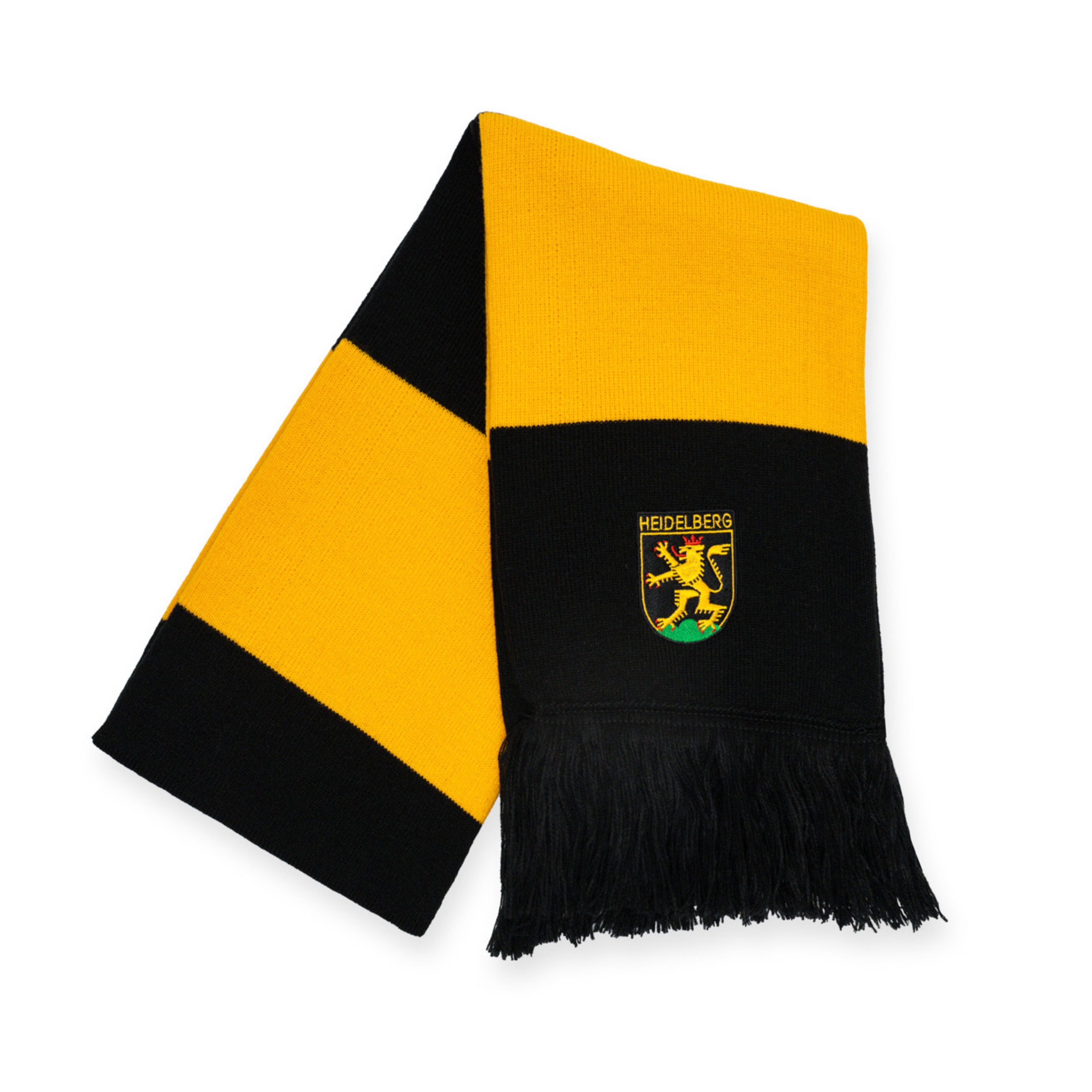 Amend Souvenir Gelb-Schwarzer Schal in Heidelberg-Farben mit dem Wappen Heidelberg - Deutschland Souvenir