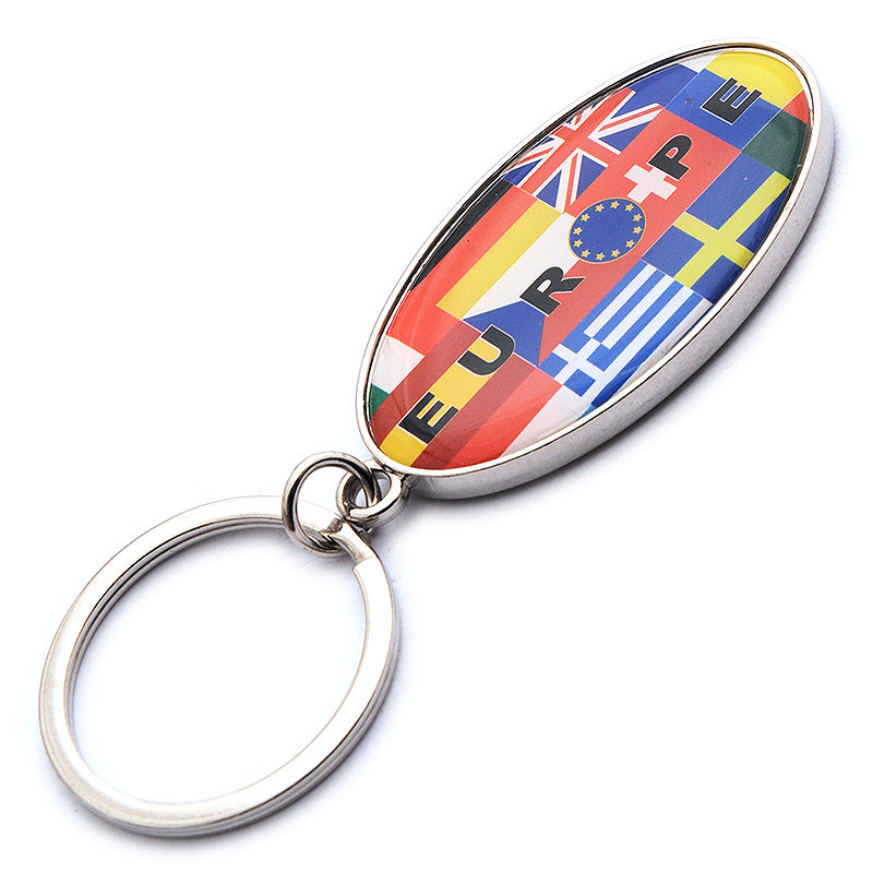 Schlüsselanhänger Oval mit Europa-Motiv – Deutschland Souvenir