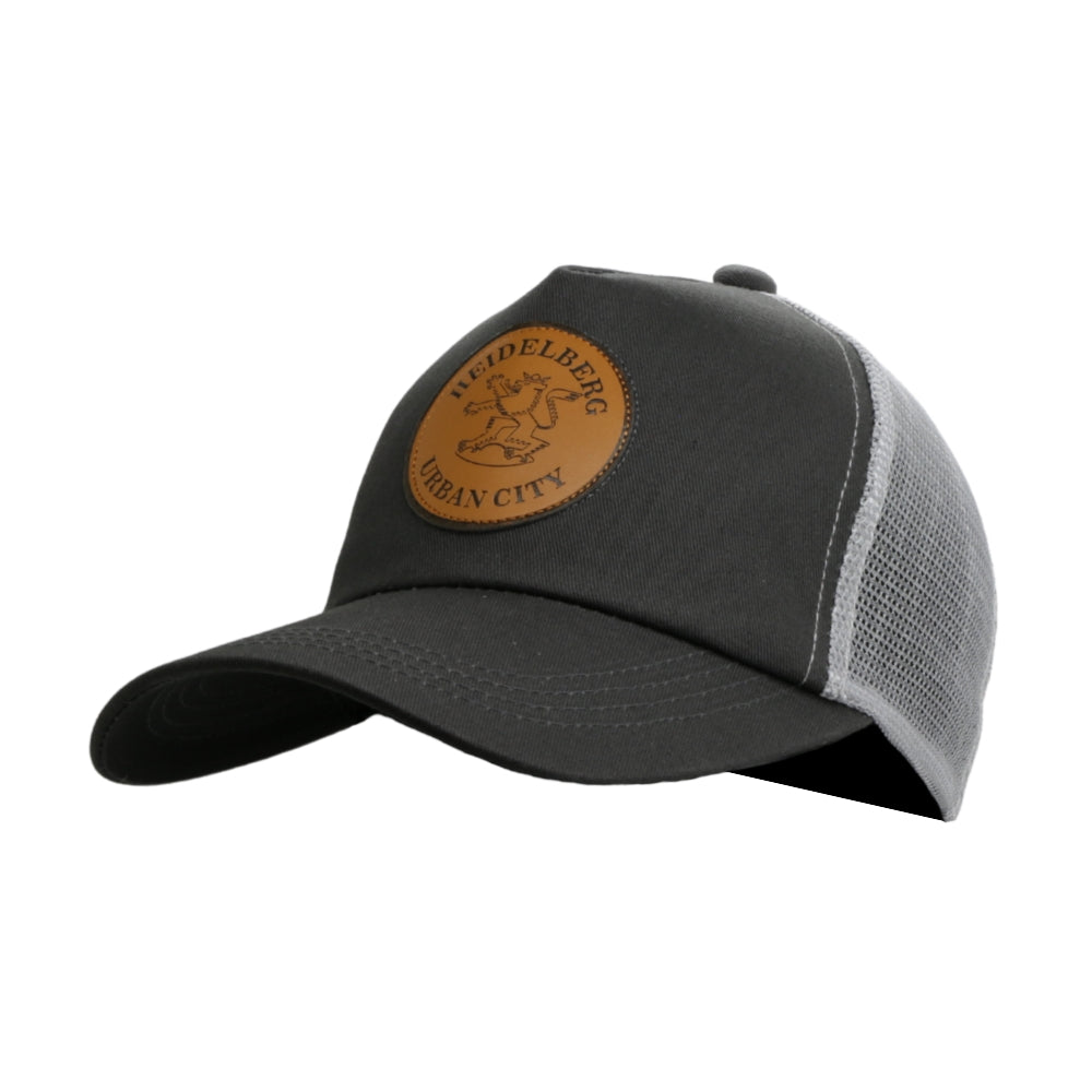 Trucker-Cap in Grau mit Netzrückseite und „Heidelberg Urban City“-Patch – Germany Souvenir