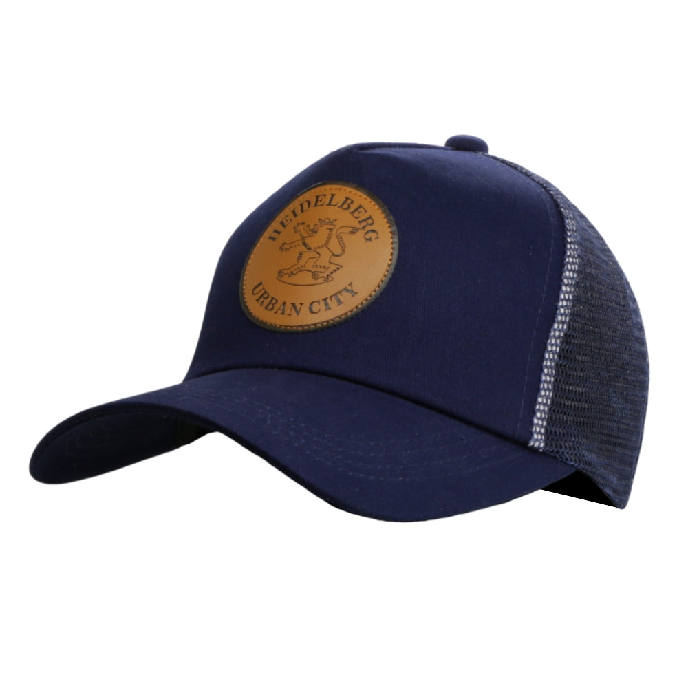 Dunkelblaue Trucker-Cap mit Netzrückseite und „Heidelberg Urban City“ Aufnäher – Germany Souvenir