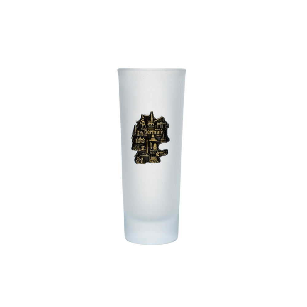 Amend Souvenir Vodkaglas Deutschland-Karte matt – Schnapsglas Deutschland Souvenir