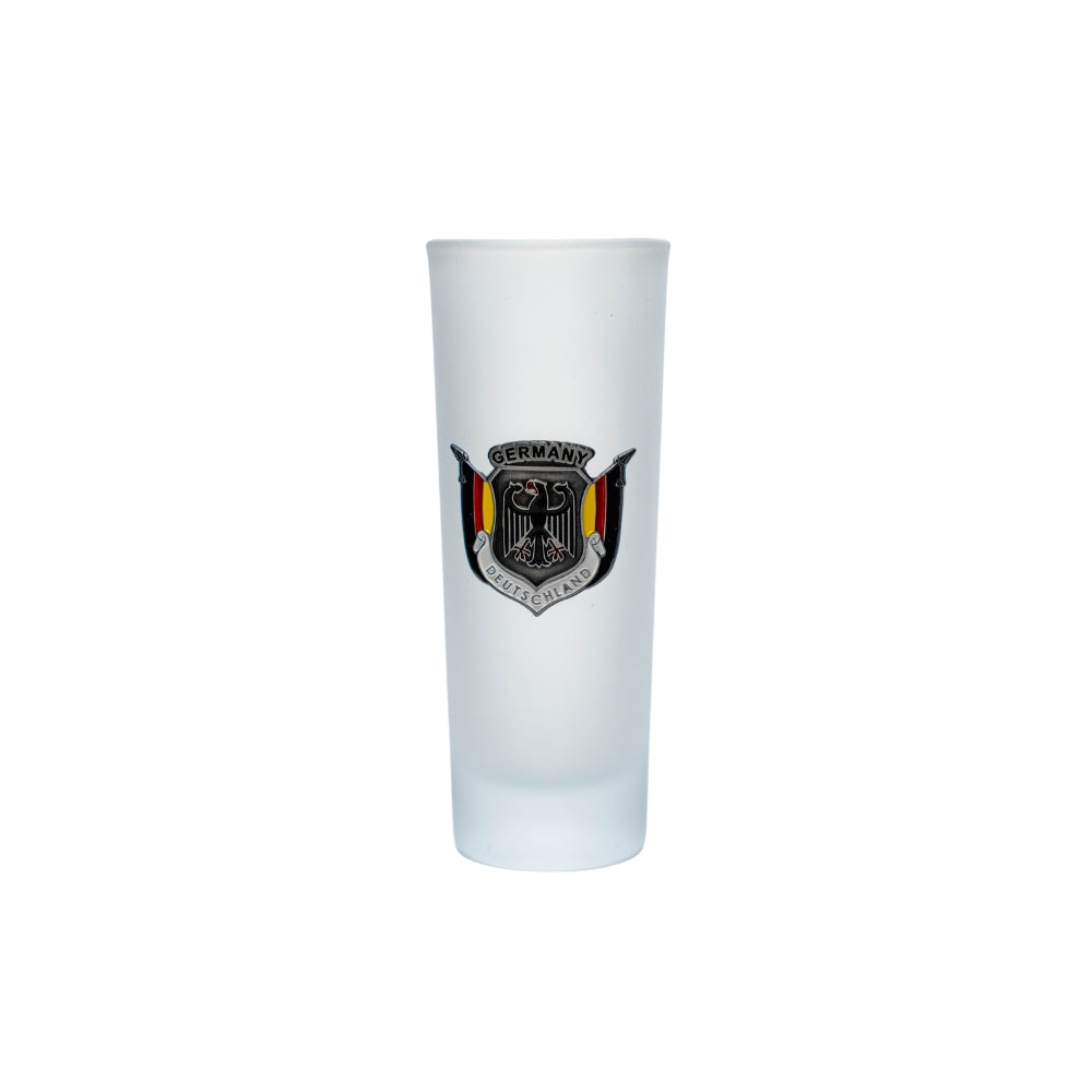 Amend Souvenir Vodkaglas Deutschland-Wappen matt – Schnapsglas Deutschland Souvenir