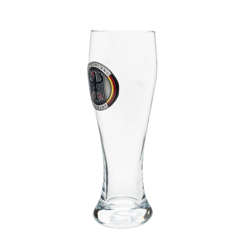 Amend Souvenir Weizenglas 0,3 l mit Adler-Metall-Wappen – Bierglas Deutschland Souvenir