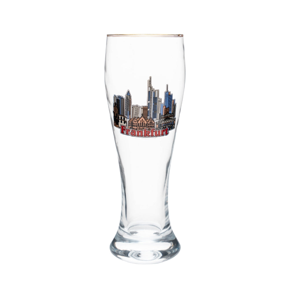 Amend Souvenir Weizenglas 0,3 l mit Frankfurt Skyline – Bierglas Deutschland Souvenir