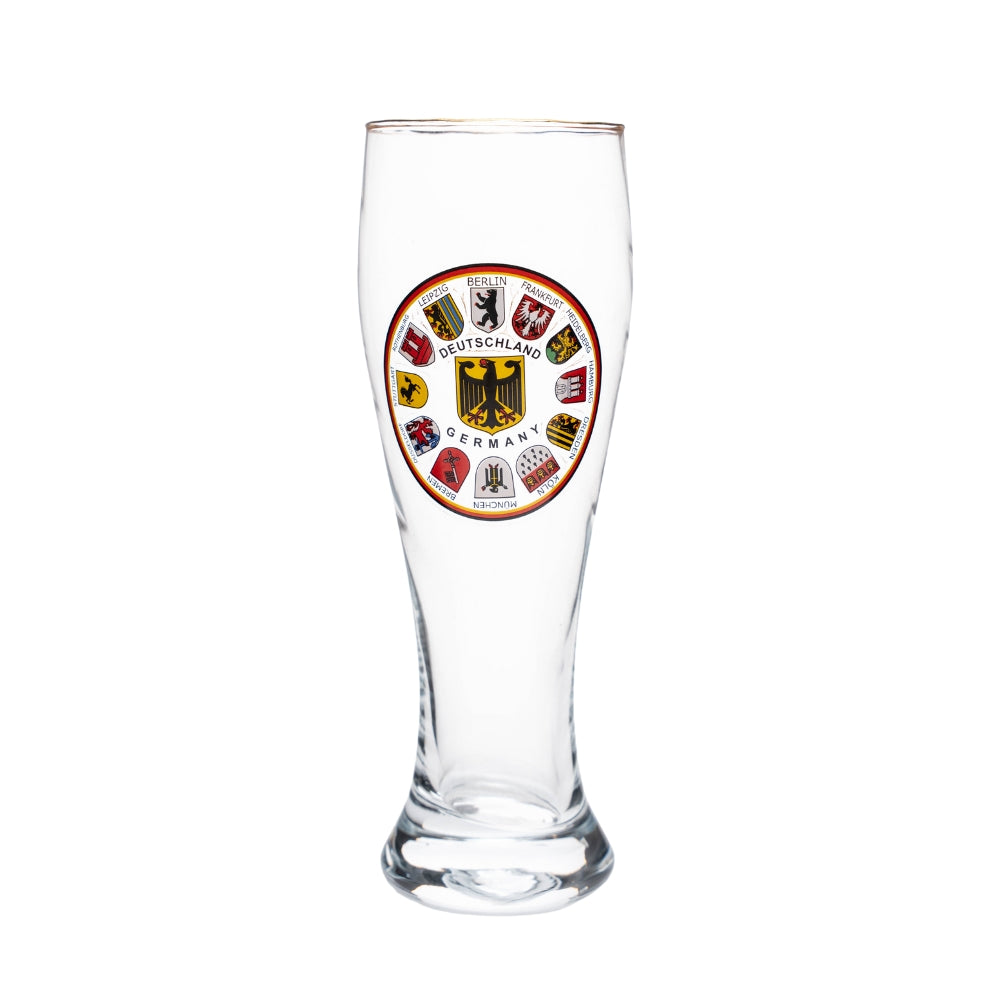 Amend Souvenir Weizenglas 0,3 l mit Wappenkranz-Motiv – Bierglas Deutschland Souvenir