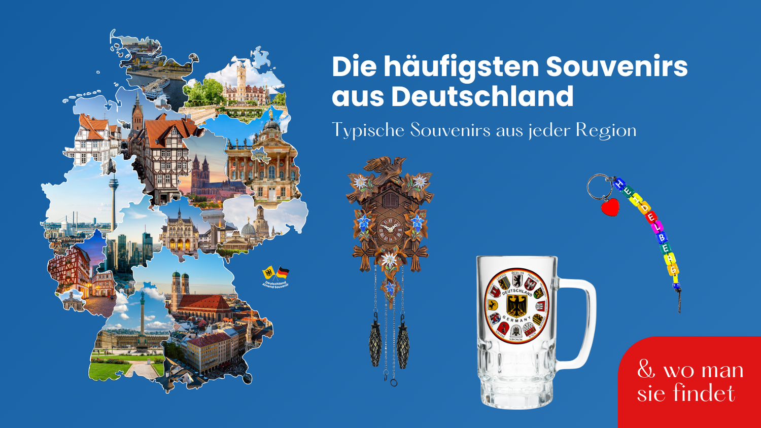 Typische Souvenirs aus Deutschland  - aus Nord, Ost, Süd & West