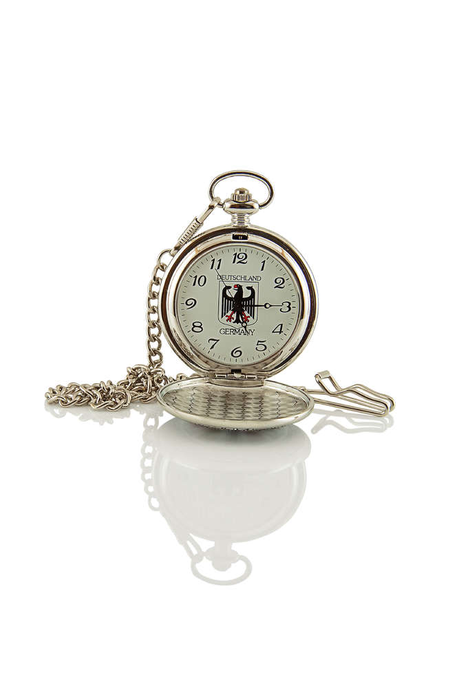 Pocket watch crossed flags