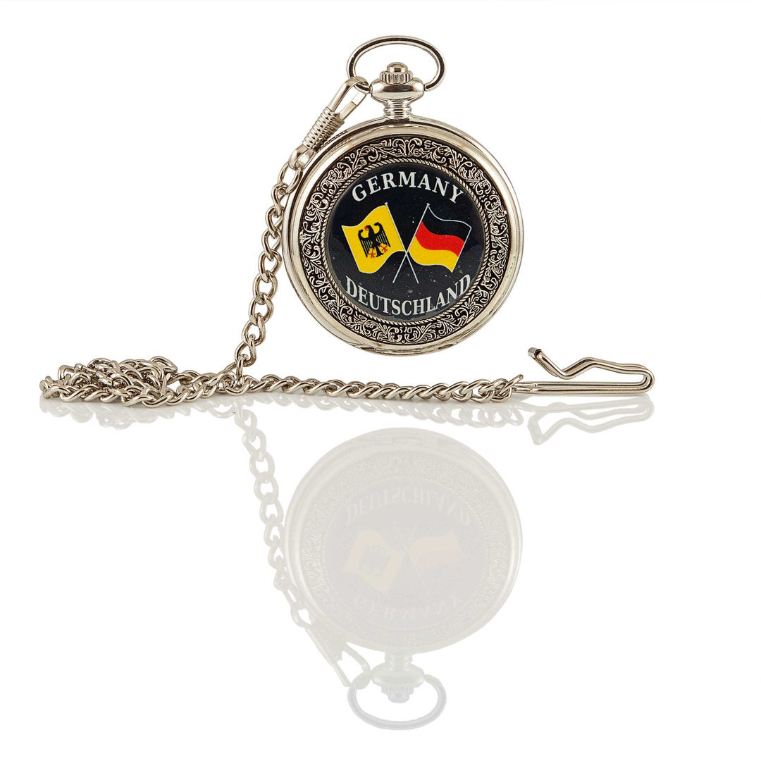Pocket watch crossed flags