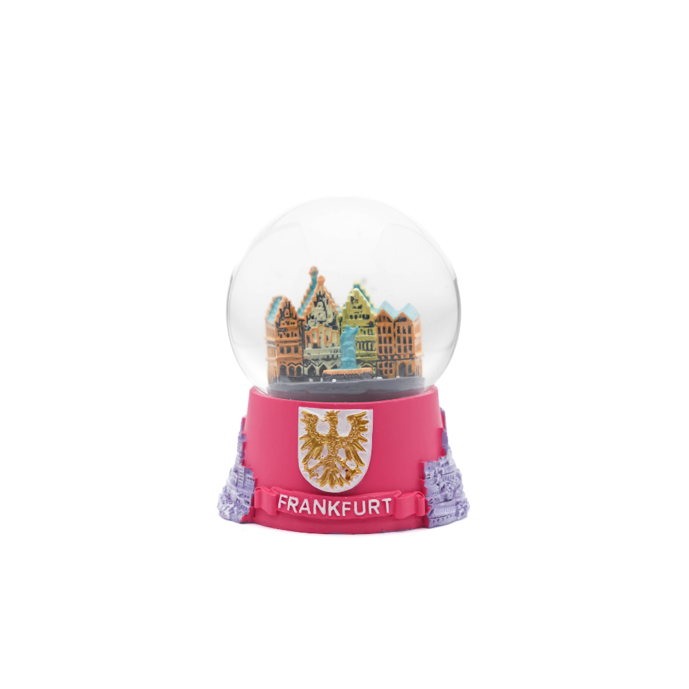 Schneekugel Frankfurt klein pink