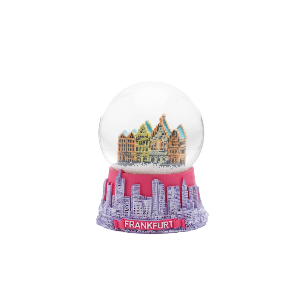 Schneekugel Frankfurt klein pink