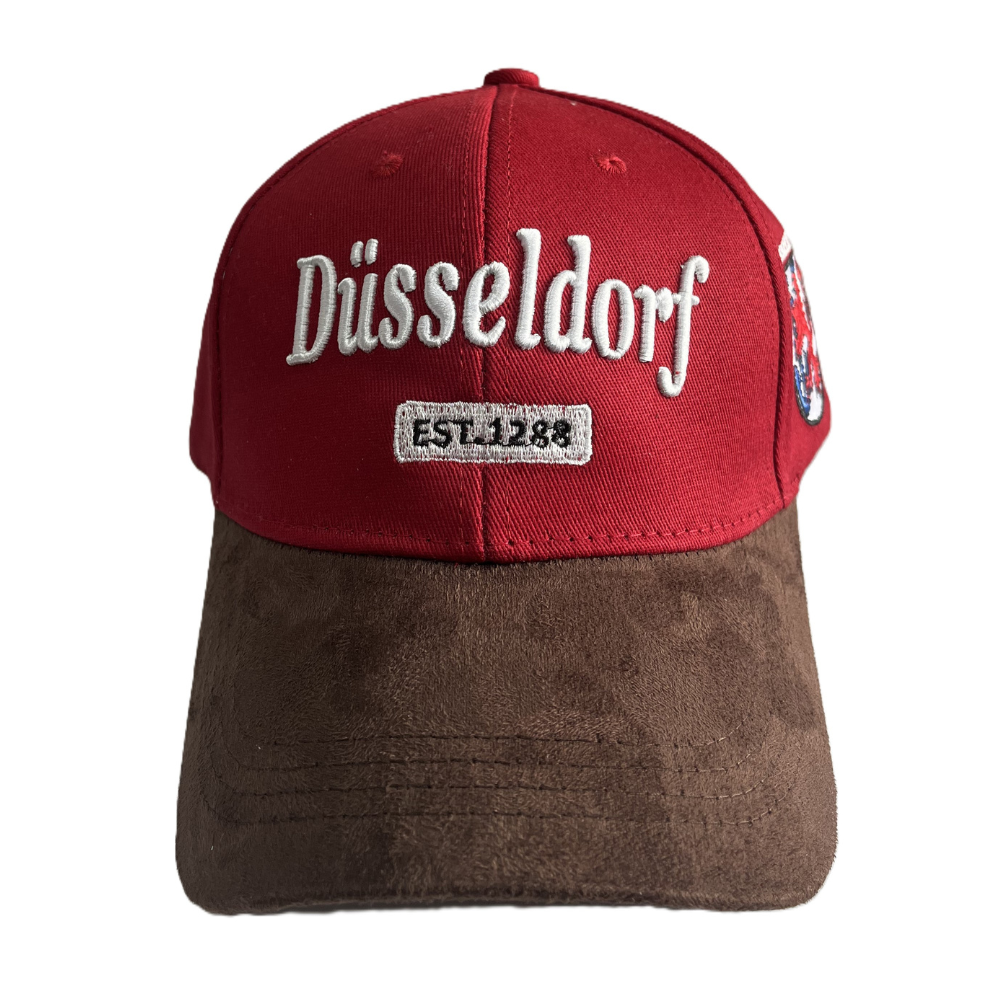 Cap leather Düsseldorf red