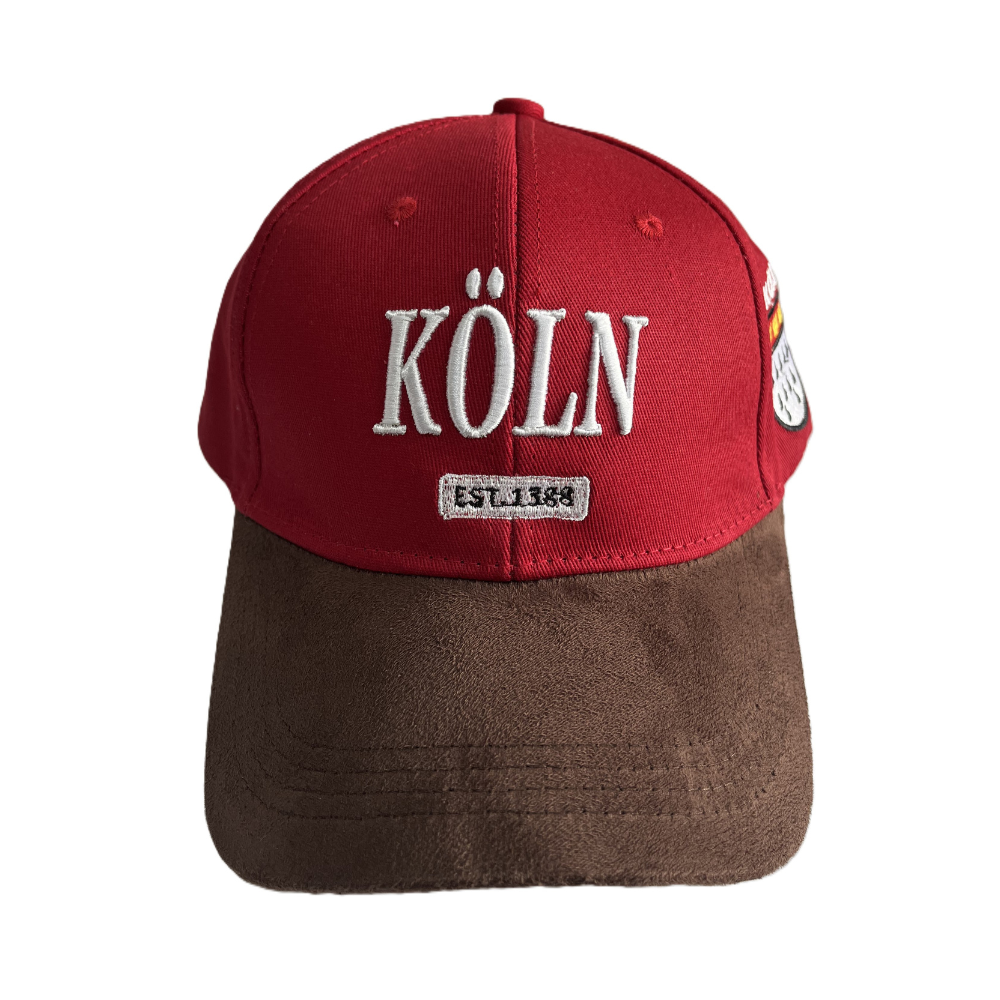 Cap leather Cologne red