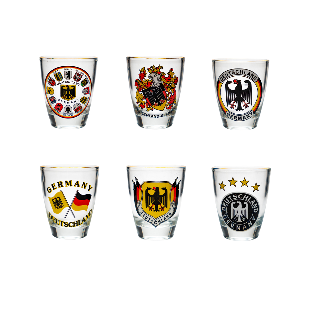 Glass stamper set of 6 Germany