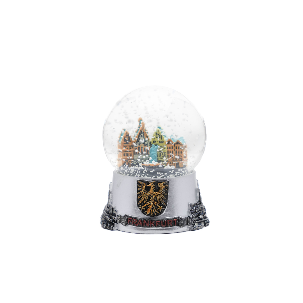 Snow globe Frankfurt small silver