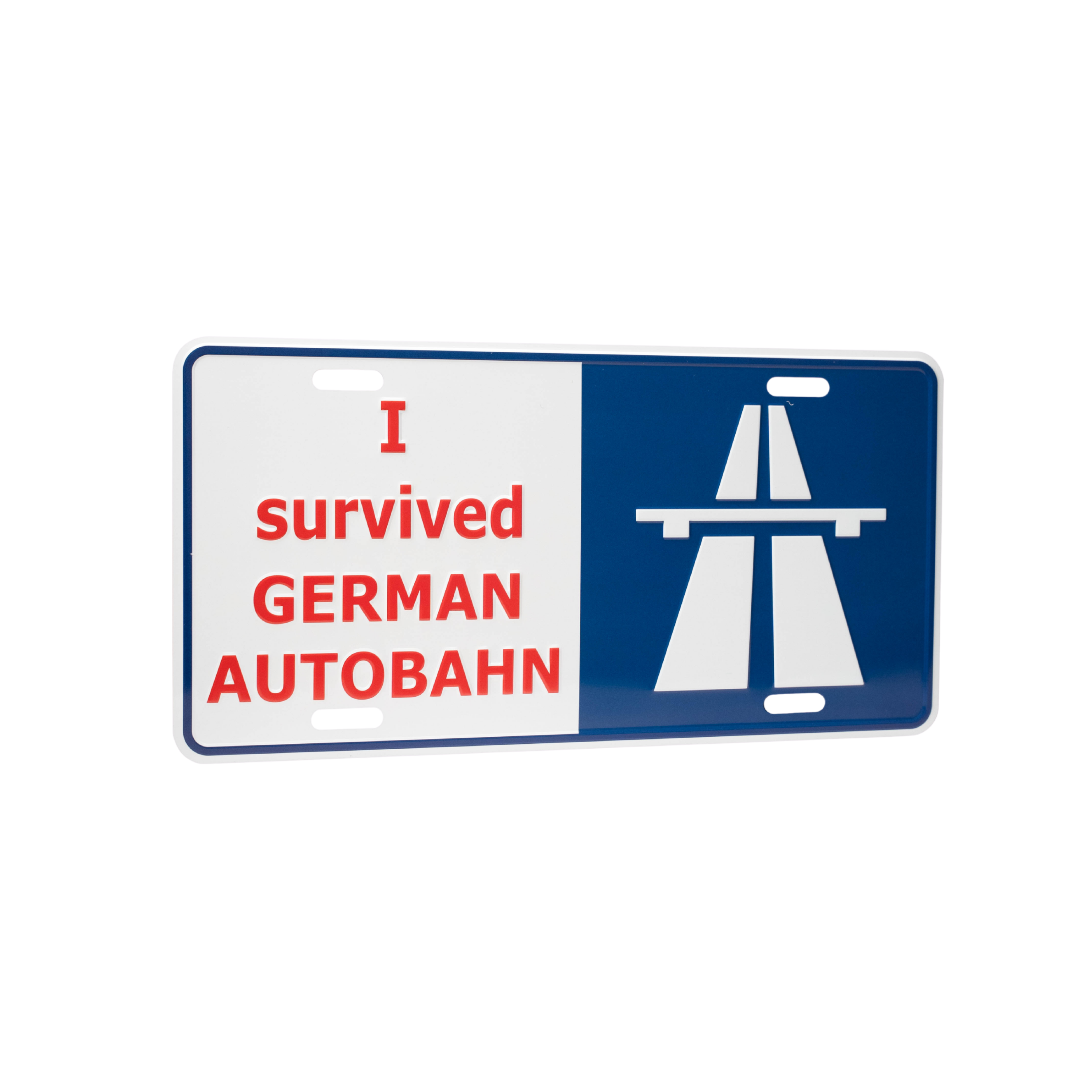 Autoschild mit lustigem Autobahn-Spruch im deutschen Design, dekoratives Metallschild für Auto oder Garage