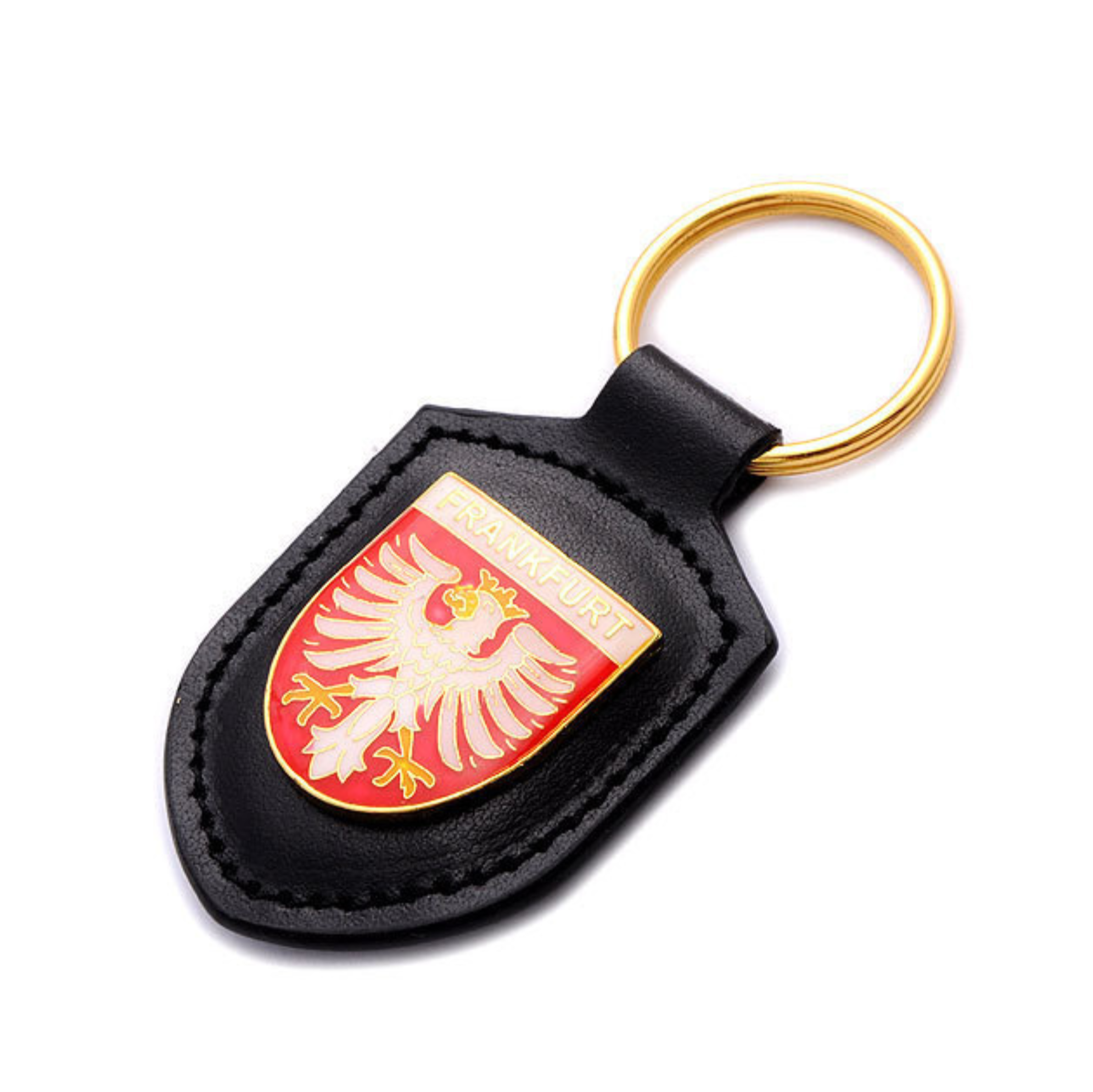 Key chain leather Frankfurt coat of arms