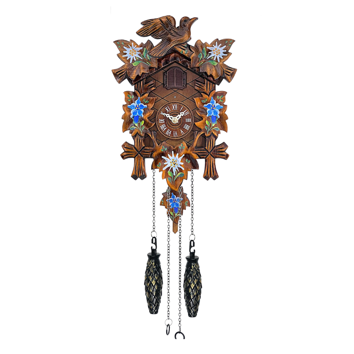 Cuckoo clock 5 leaves painted