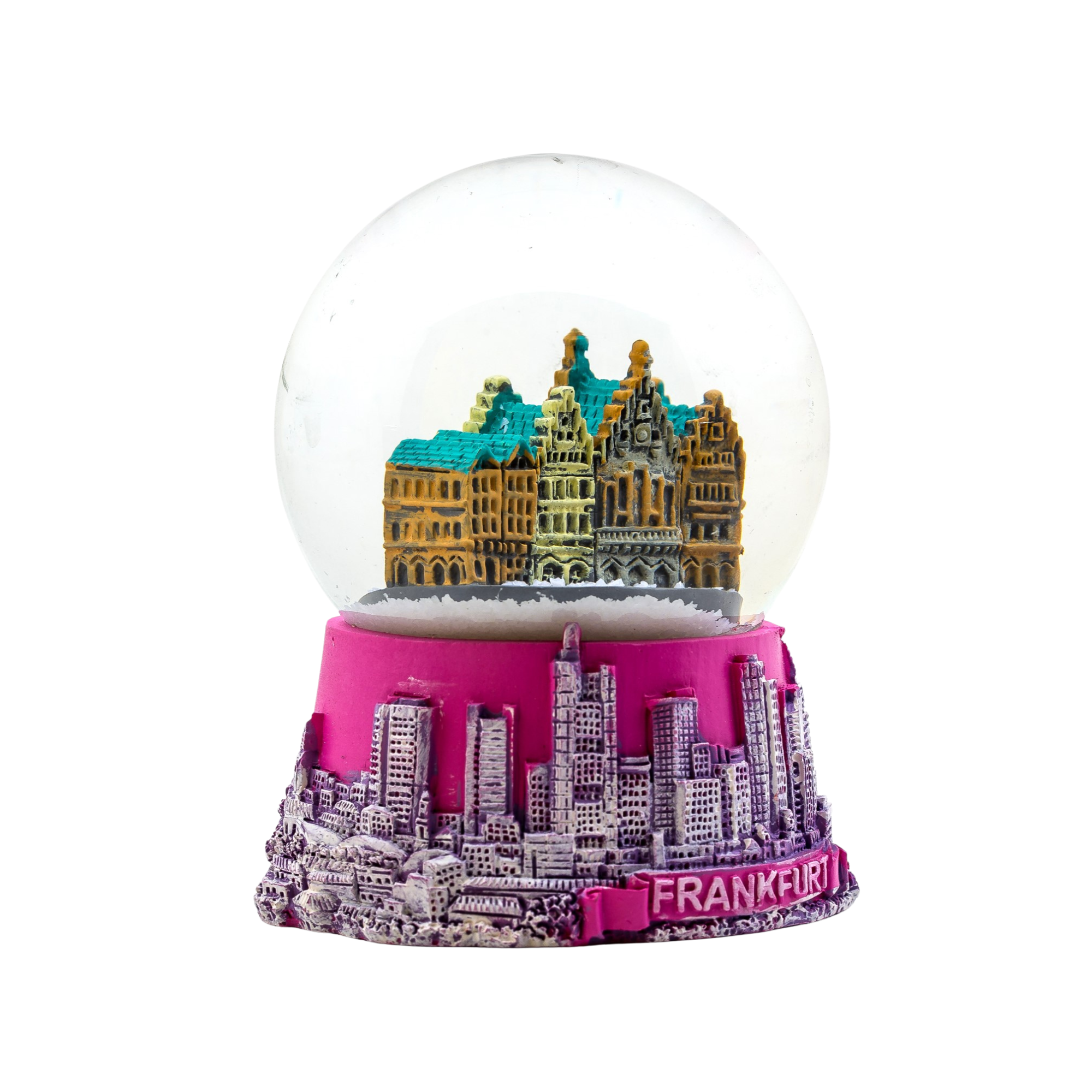 Schneekugel Frankfurt groß pink