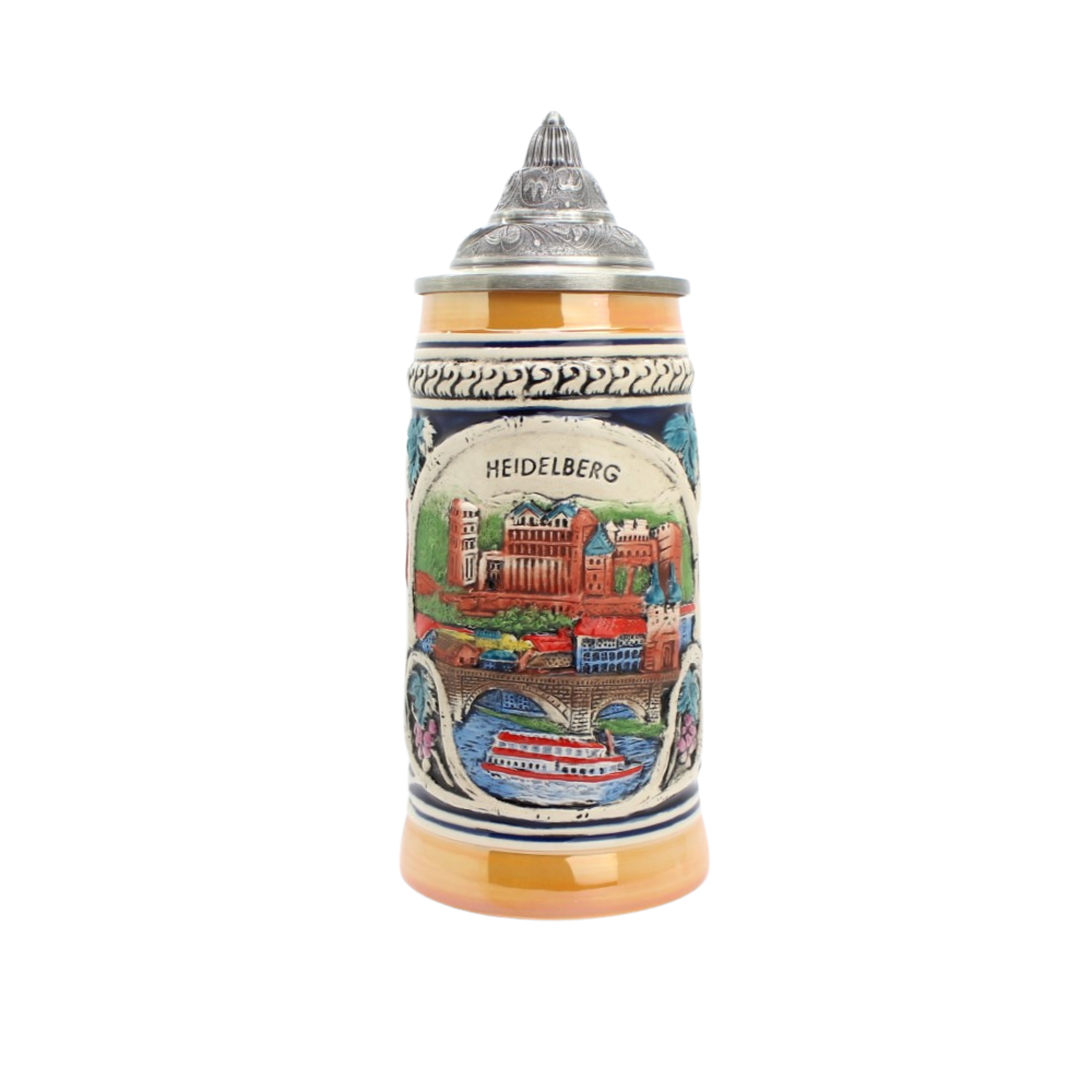 Large beer mug Heidelberg relief
