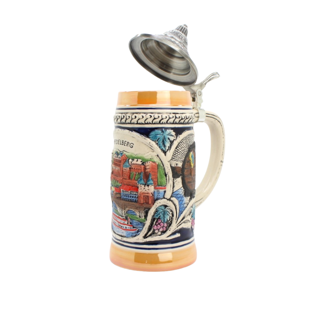 Large beer mug Heidelberg relief