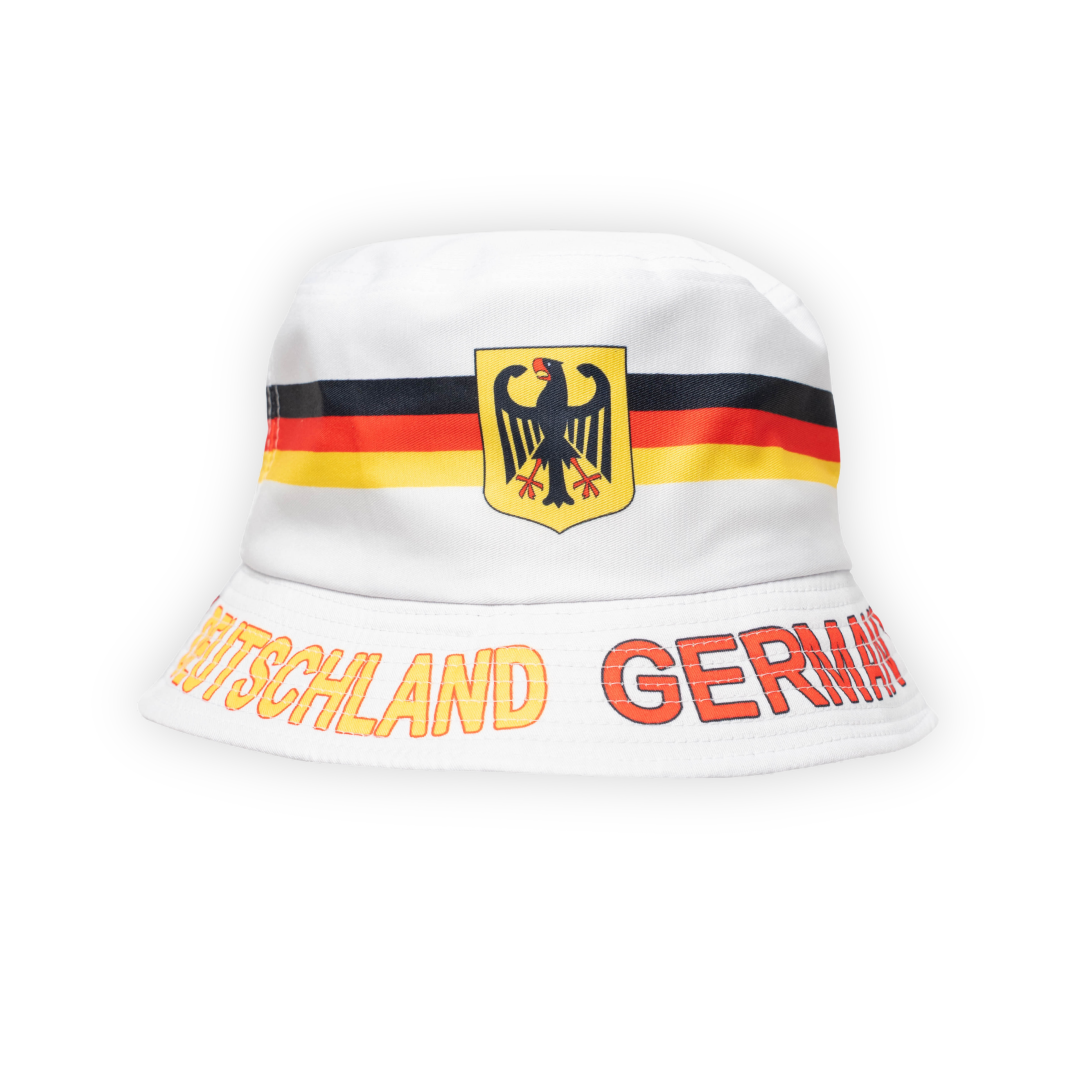 Weißer Fischerhut mit Germany-Schriftzug, lässiger Sonnenhut für Freizeit, Urlaub und Sport