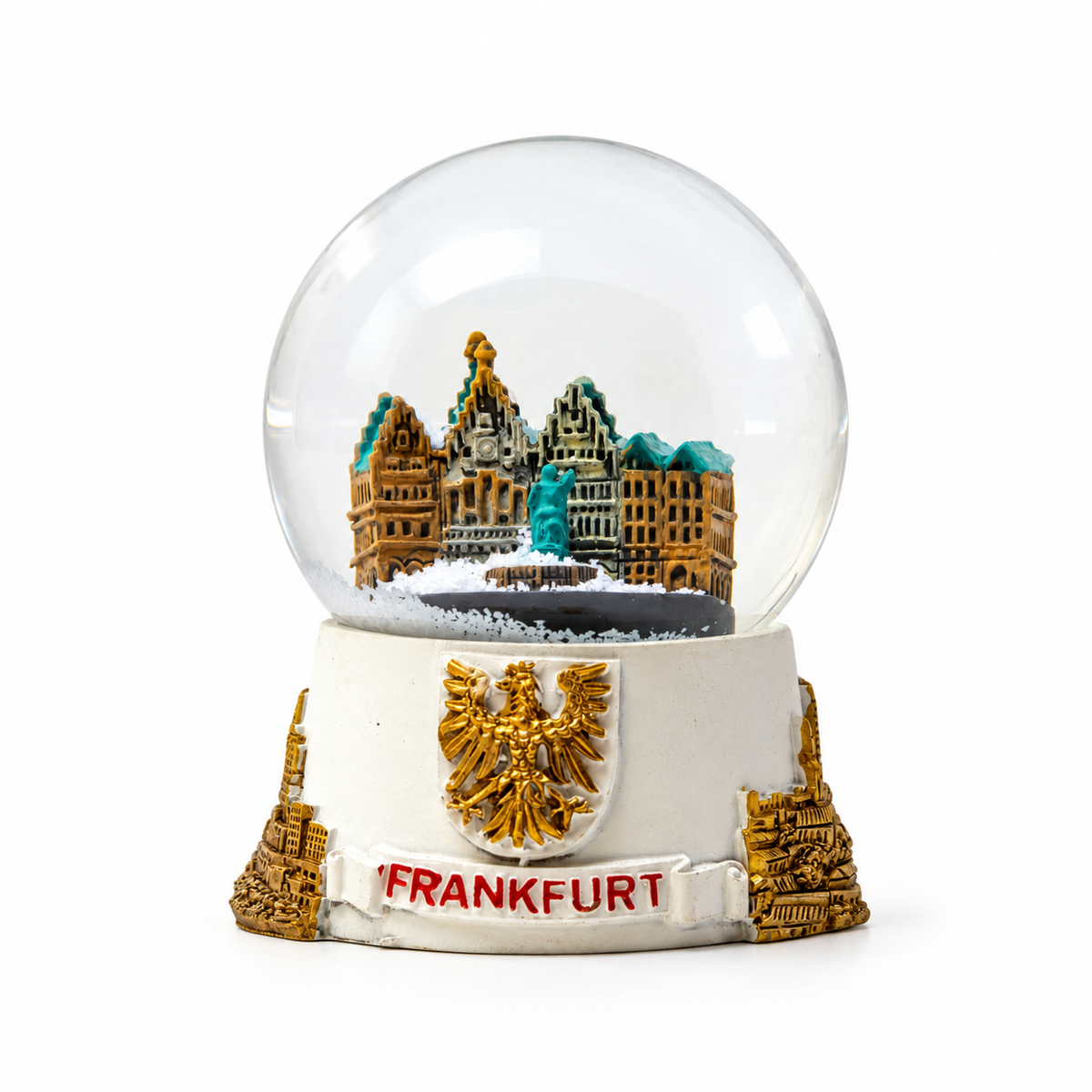Schneekugel Frankfurt groß weiß- Amend Souvenir