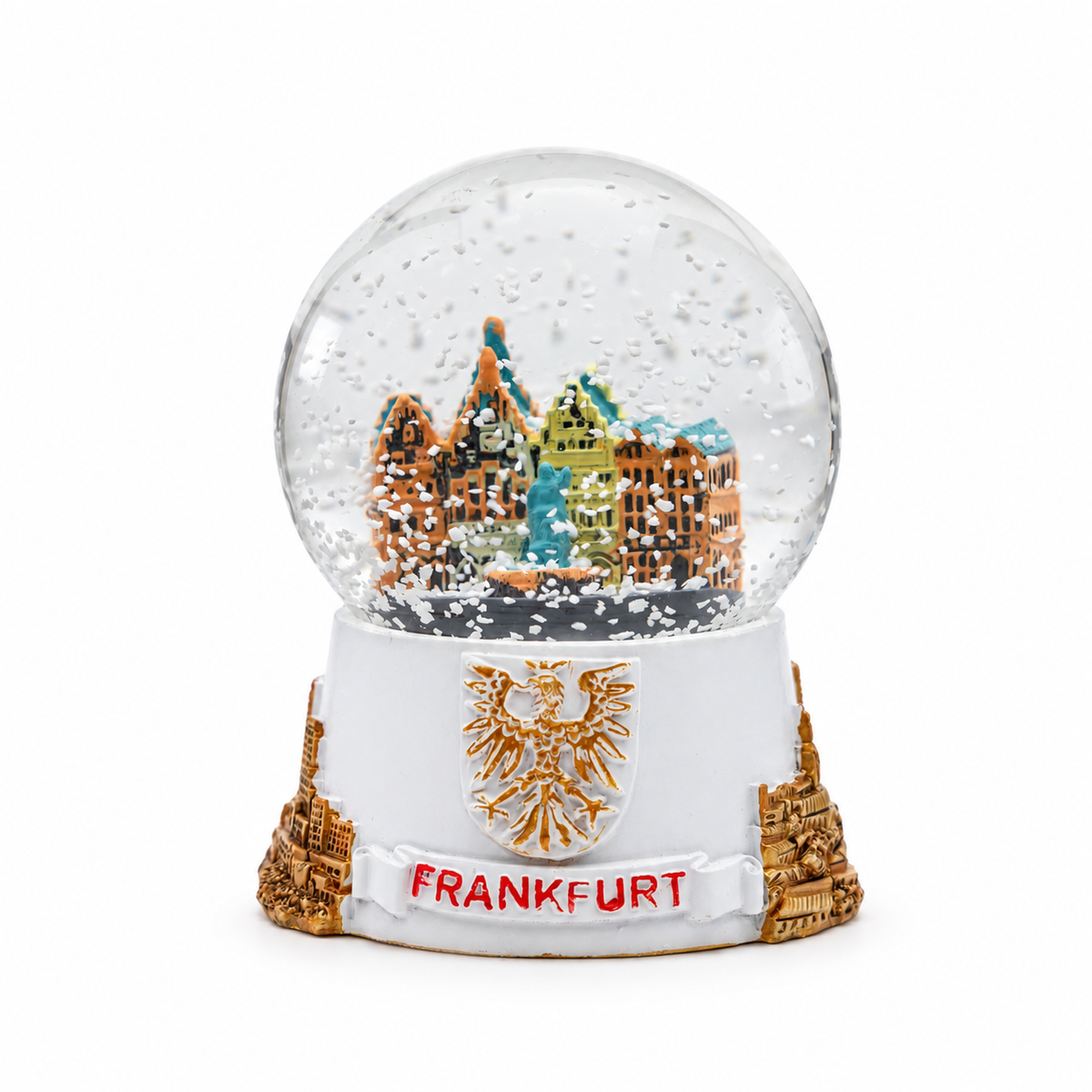 Schneekugel Frankfurt groß weiß- Amend Souvenir