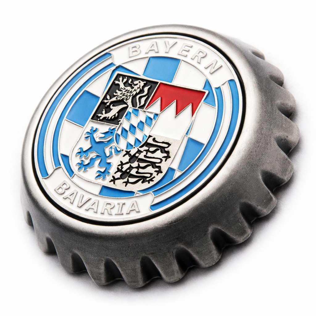 Bayern-Magnet aus Bierkapsel-Design, lustiger Kühlschrankmagnet mit bayerischem Motiv
