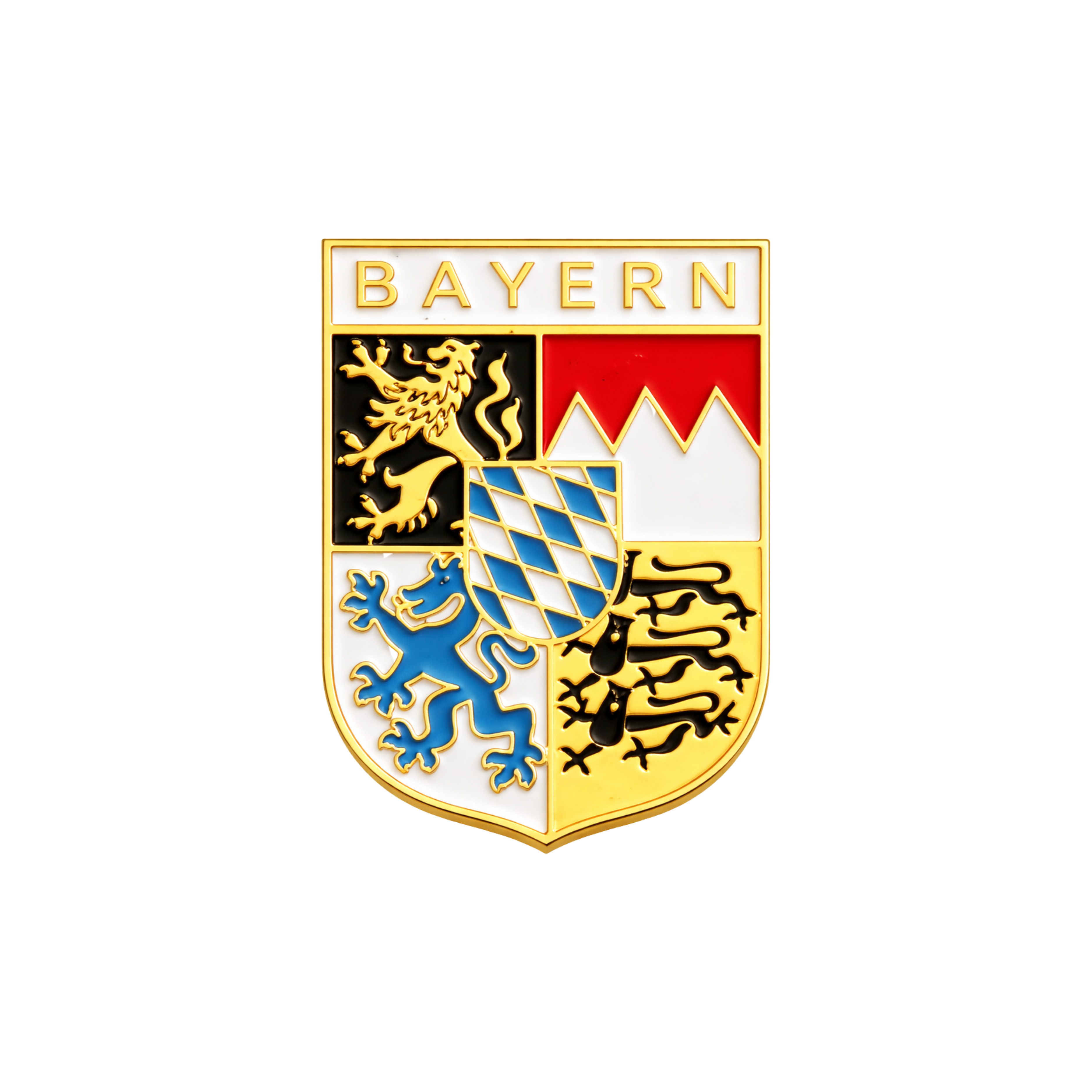 Bayern-Pin mit Wappen, klassischer Metall-Anstecker für Tracht, Jacke oder Rucksack