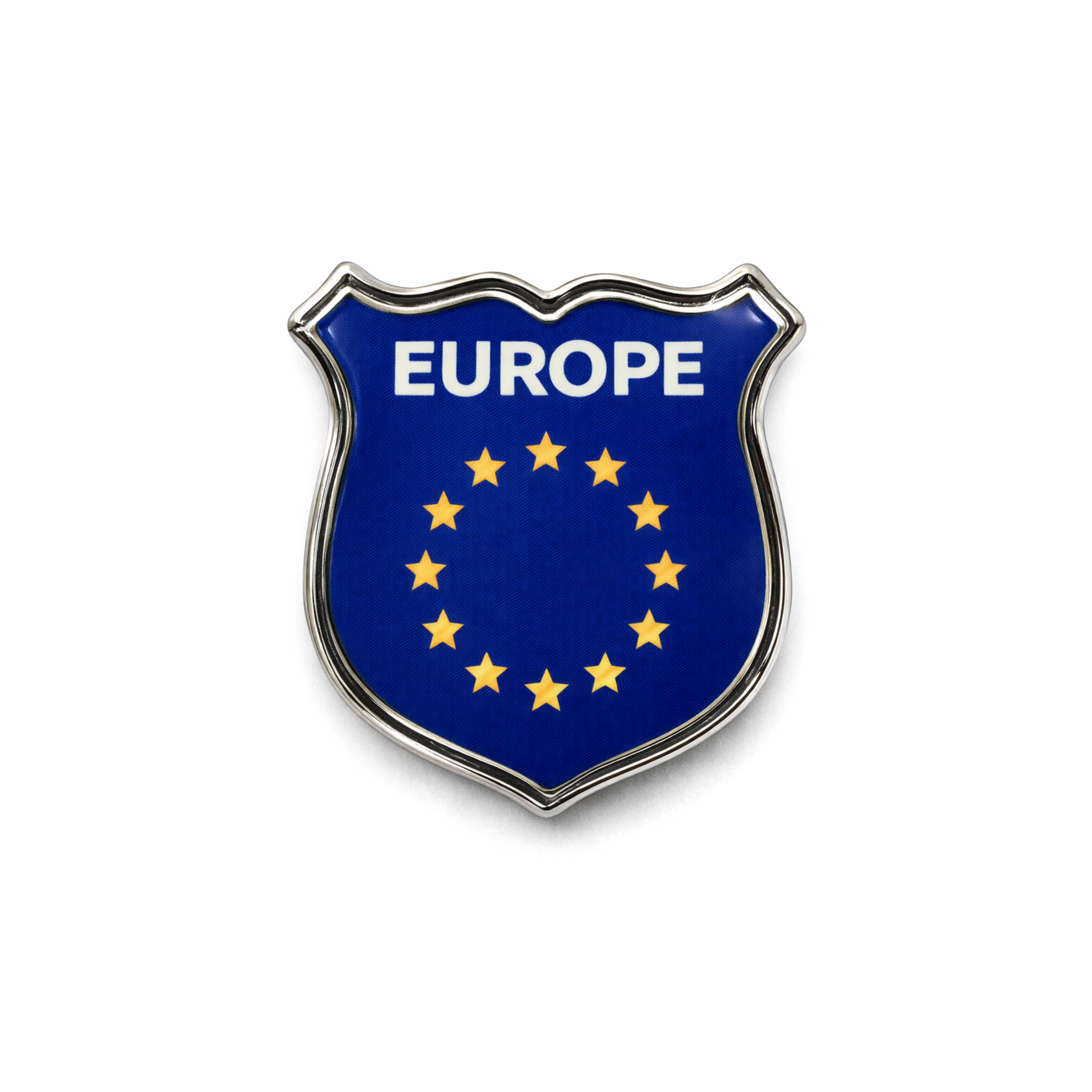 Europa-Pin mit Wappen, dekorativer Metall-Anstecker für Jacke, Tasche oder Rucksack