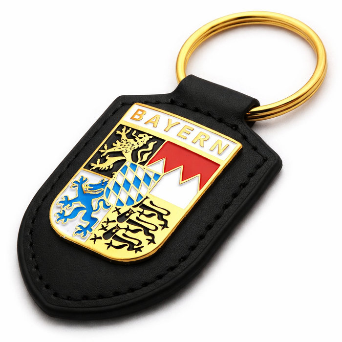 Schlüsselkette Leder Bayern Wappen