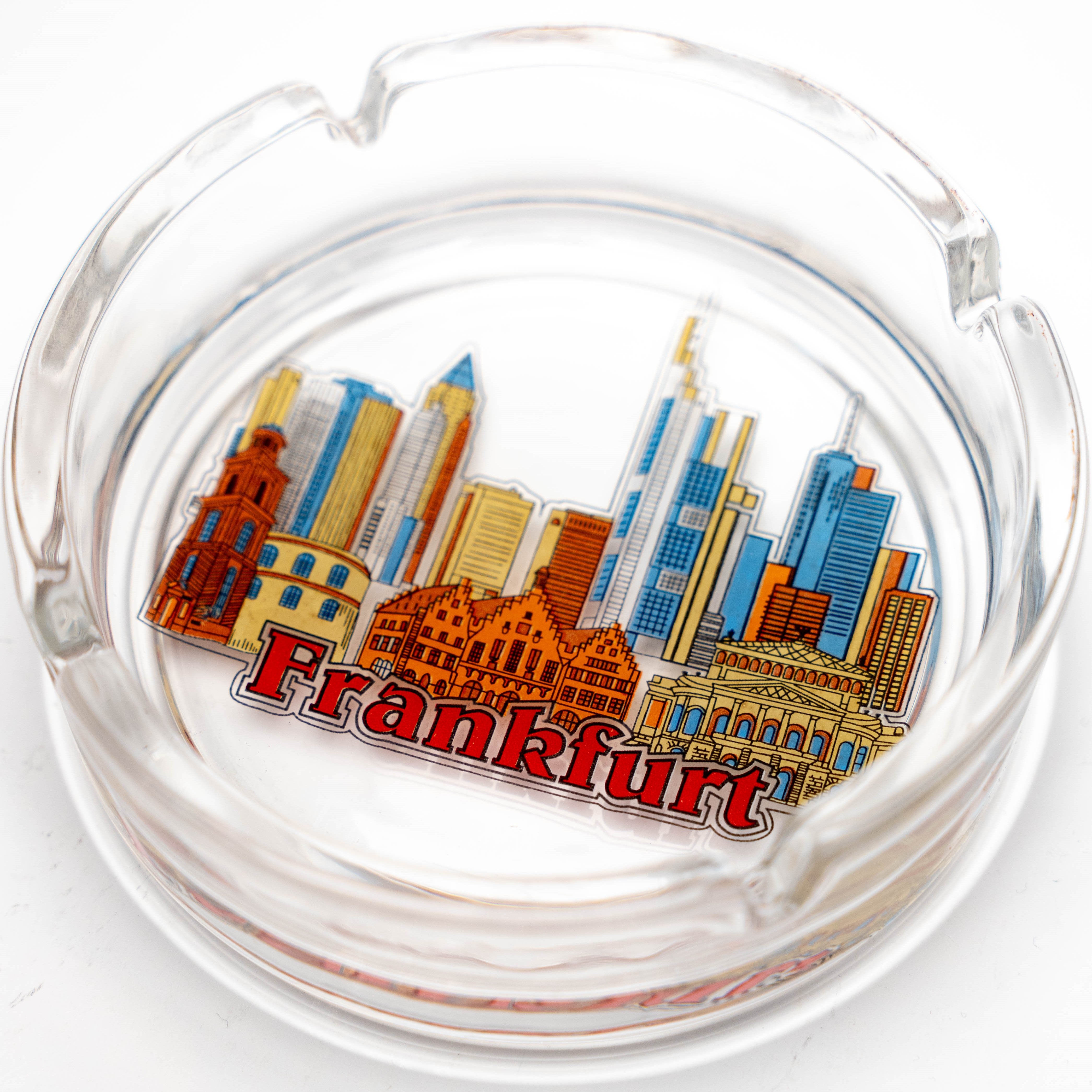 Glas-Aschenbecher mit Frankfurt-Motiv – Deutschland Souvenir