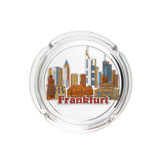 Glas-Aschenbecher mit Frankfurt Motiv – Deutschland Souvenir