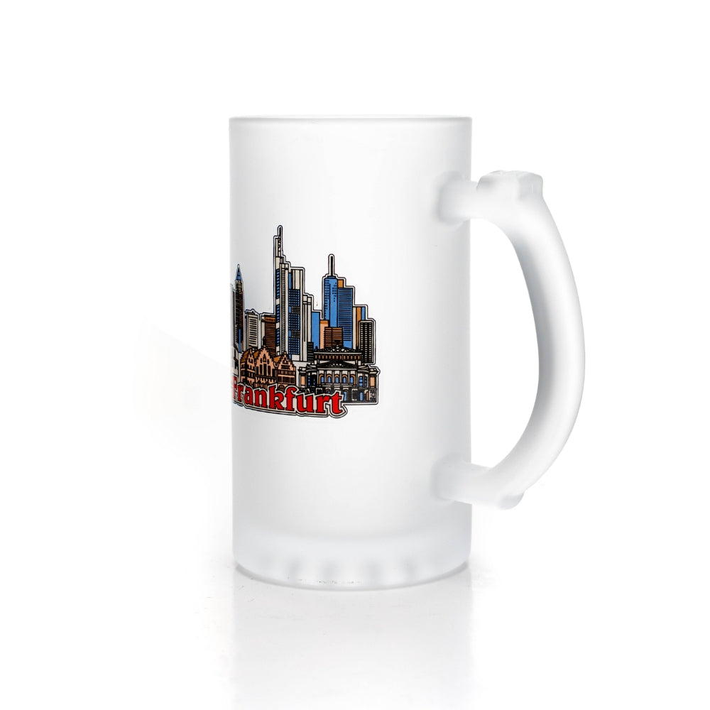 Bierglas matt mit Frankfurt-Motiv – Deutschland Souvenir