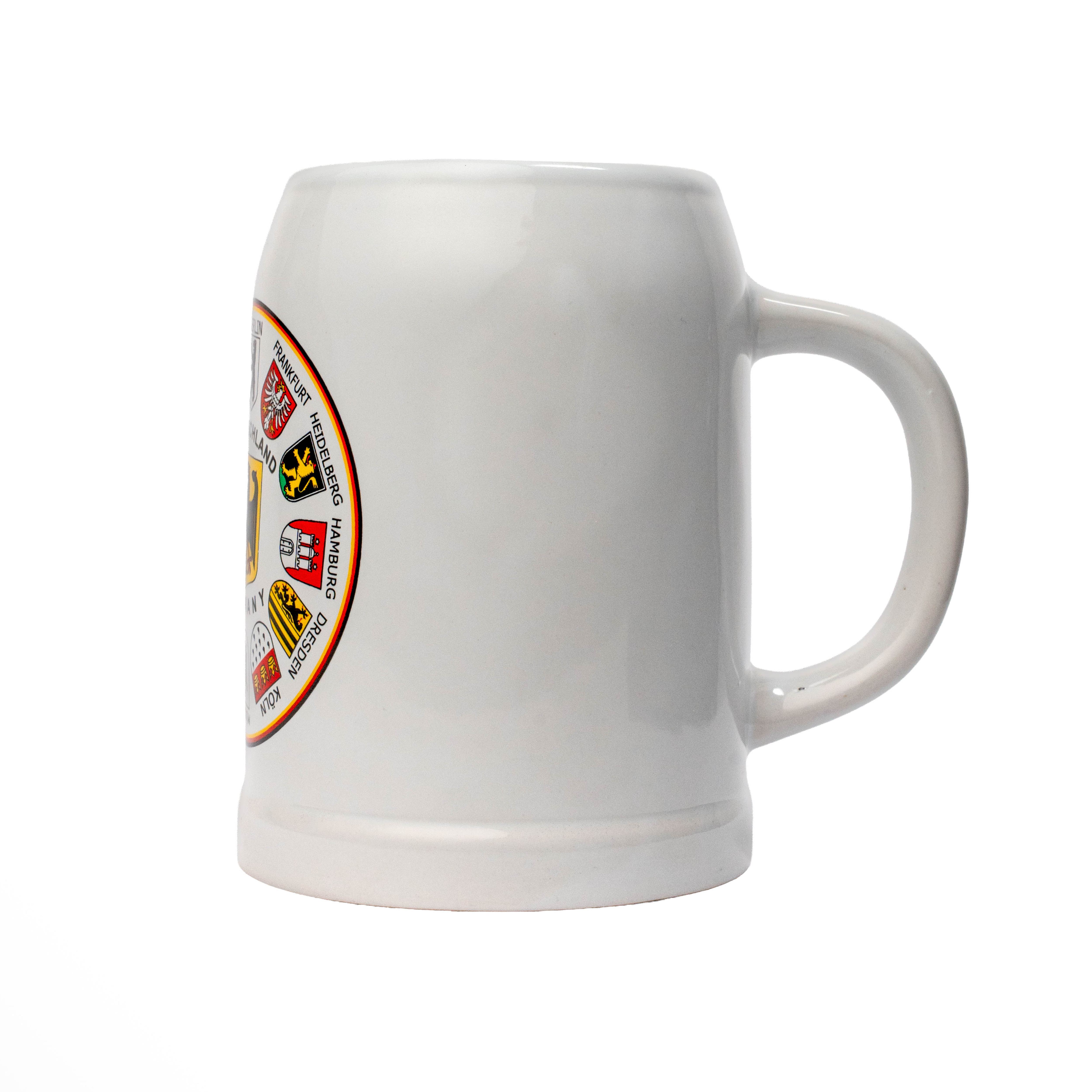 Bierkrug mit Wappenkranz-Motiv ohne Deckel - Deutschland Souvenir
