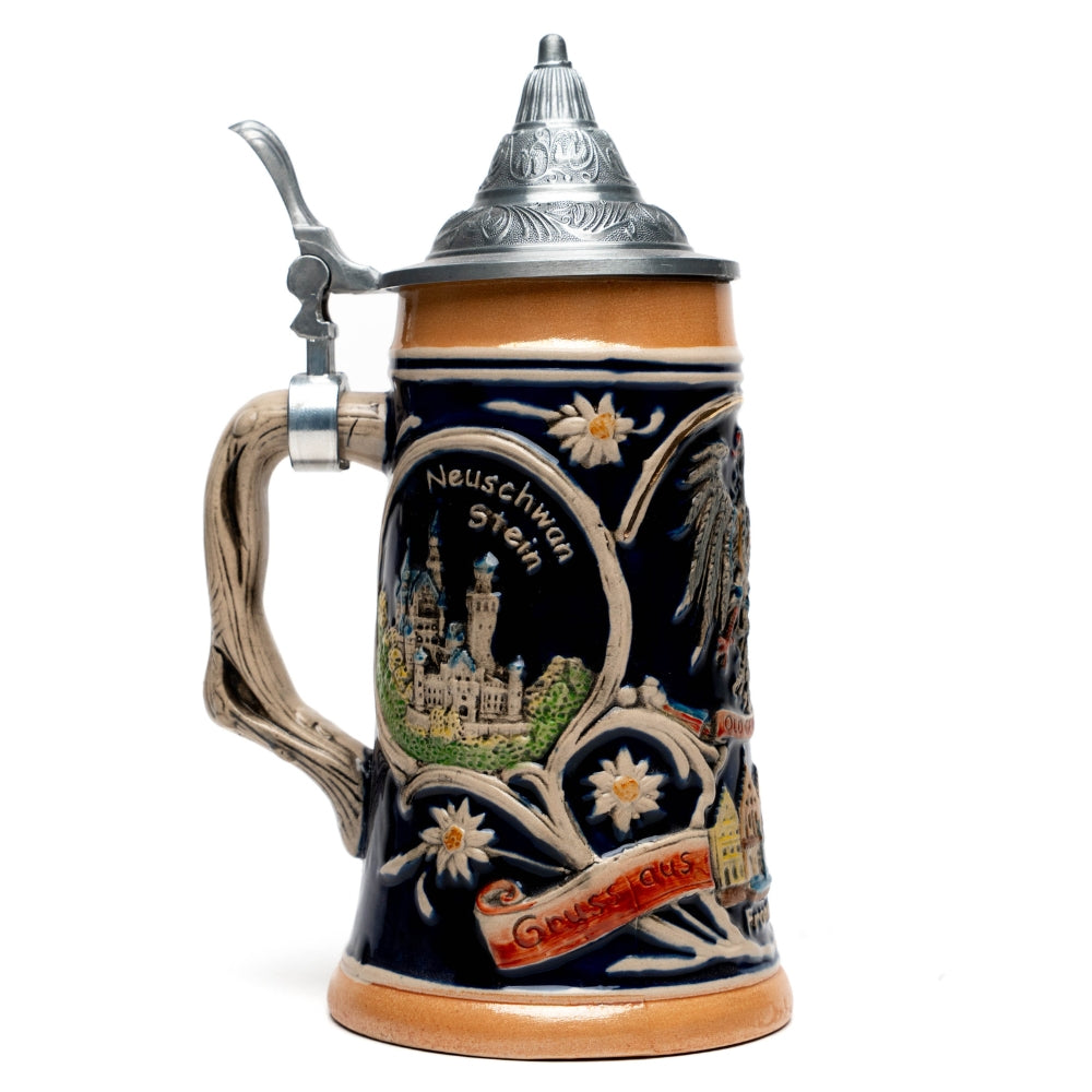 Bierkrug 0,6 l mit Panorama-Adler Motiv – Deutschland Souvenir