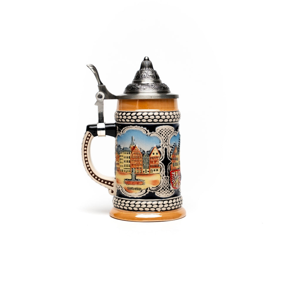 Kleiner Bierkrug mit Frankfurt Römer Relief – Deutschland Souvenir