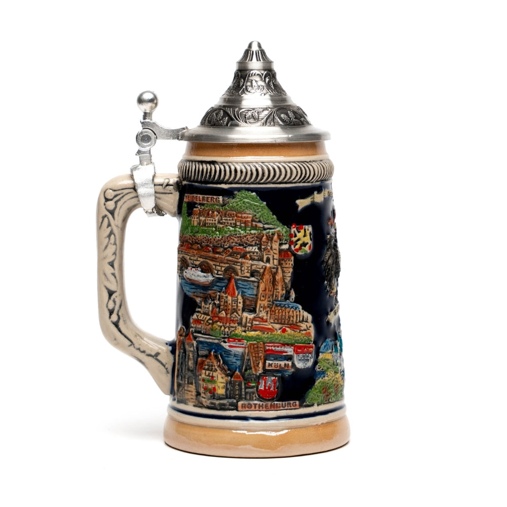Großer Bierkrug mit Deutschland-Ansicht – traditionelles Deutschland Souvenir