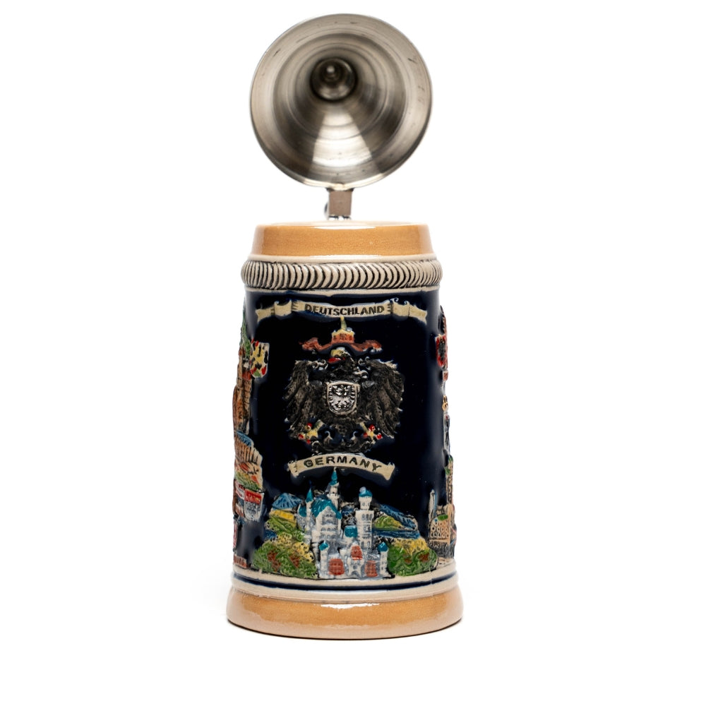 Großer Bierkrug mit Deutschland-Ansicht – traditionelles Deutschland Souvenir