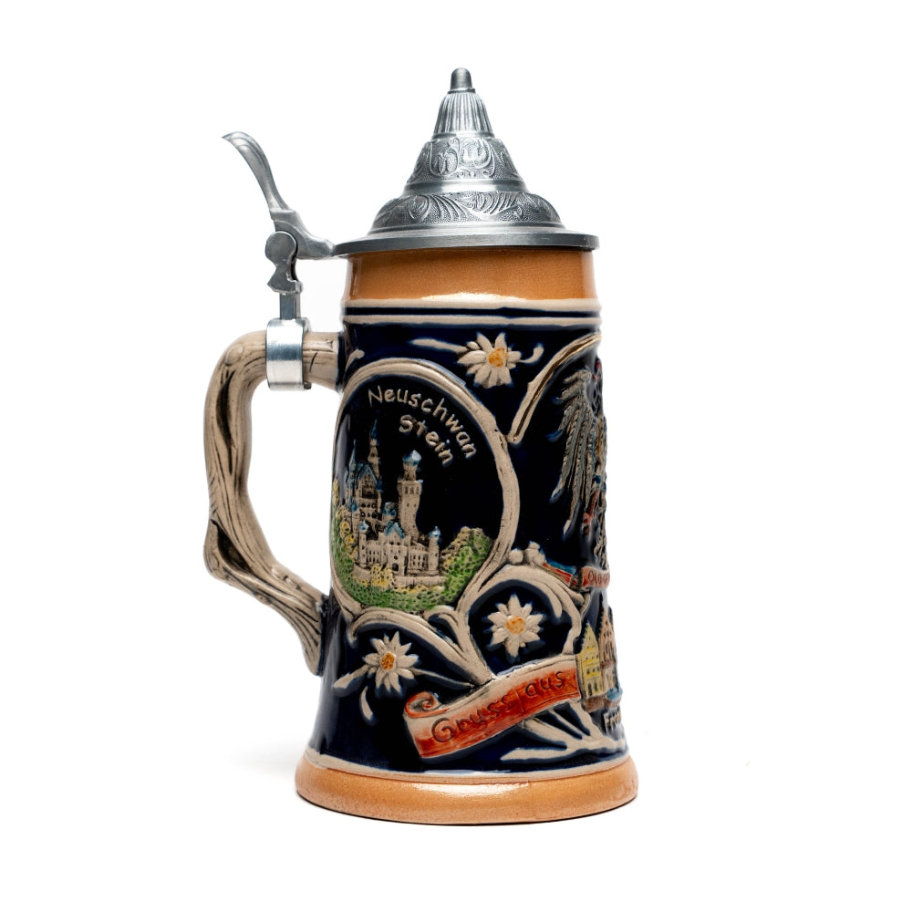 Großer Bierkrug mit Deutschland-Panorama Motiv – traditionelles Deutschland Souvenir