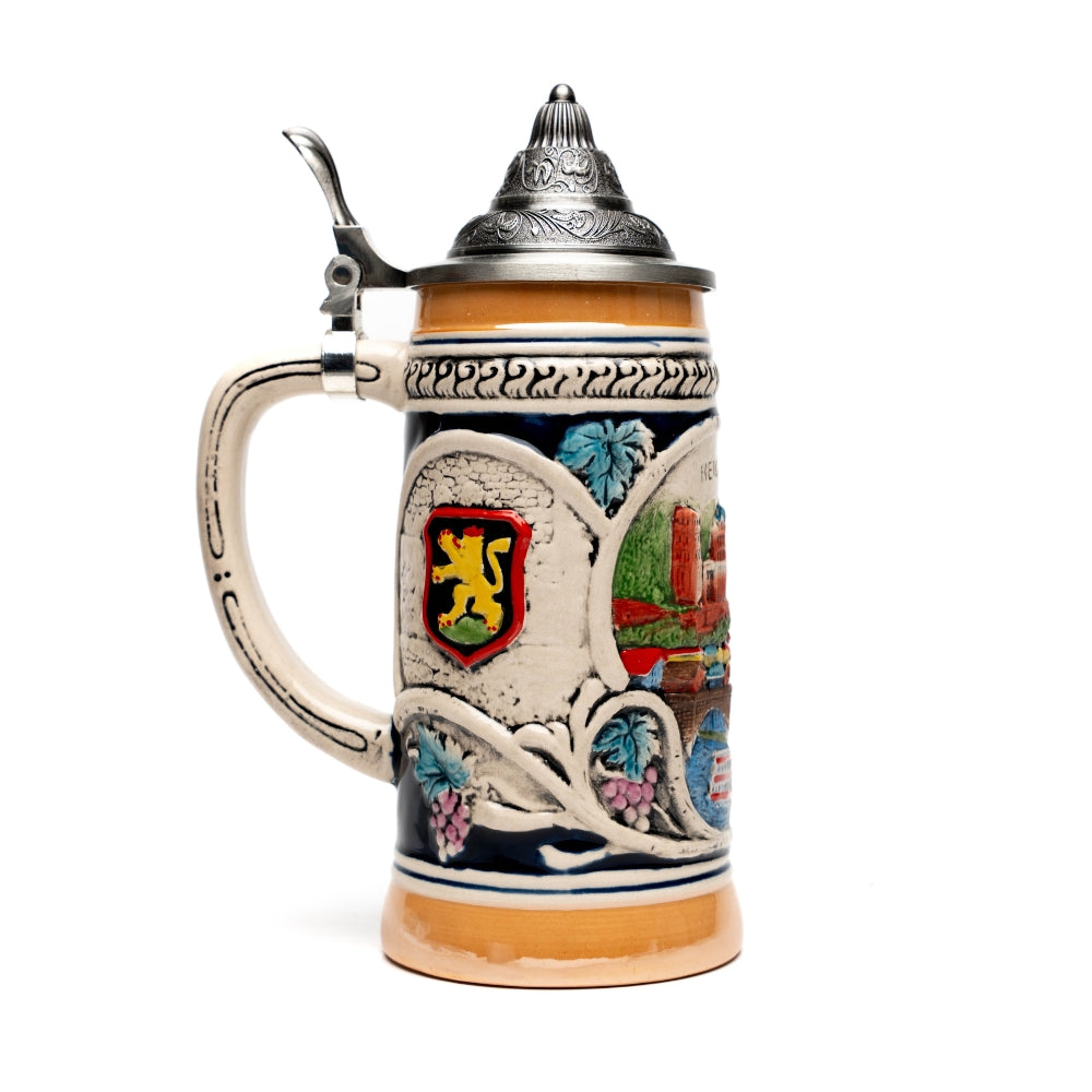 Großer Bierkrug mit Heidelberg-Relief Motiv – traditionelles Deutschland Souvenir
