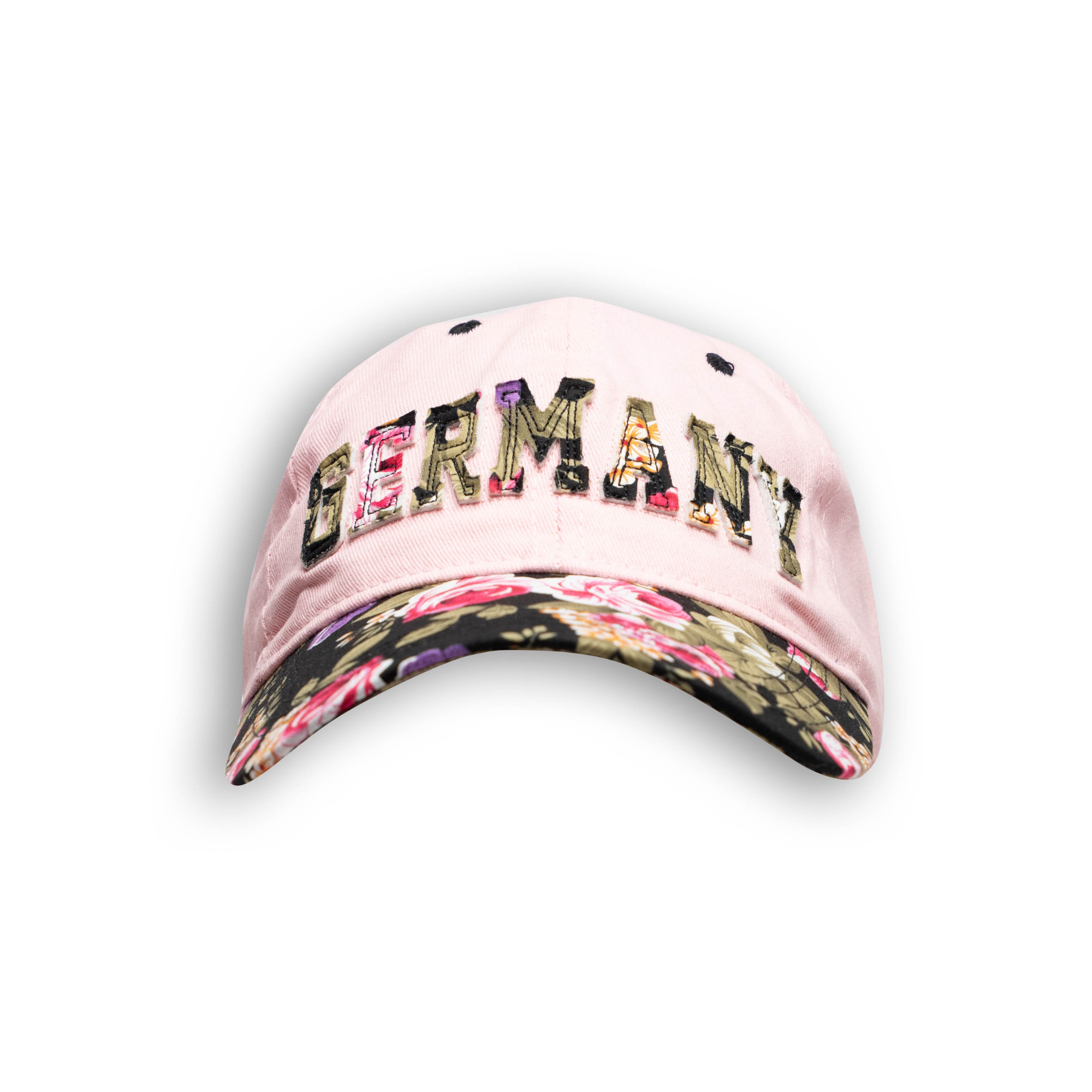 Rosa Cap mit Germany-Schriftzug und Blumenmotiv – Deutschland Souvenir