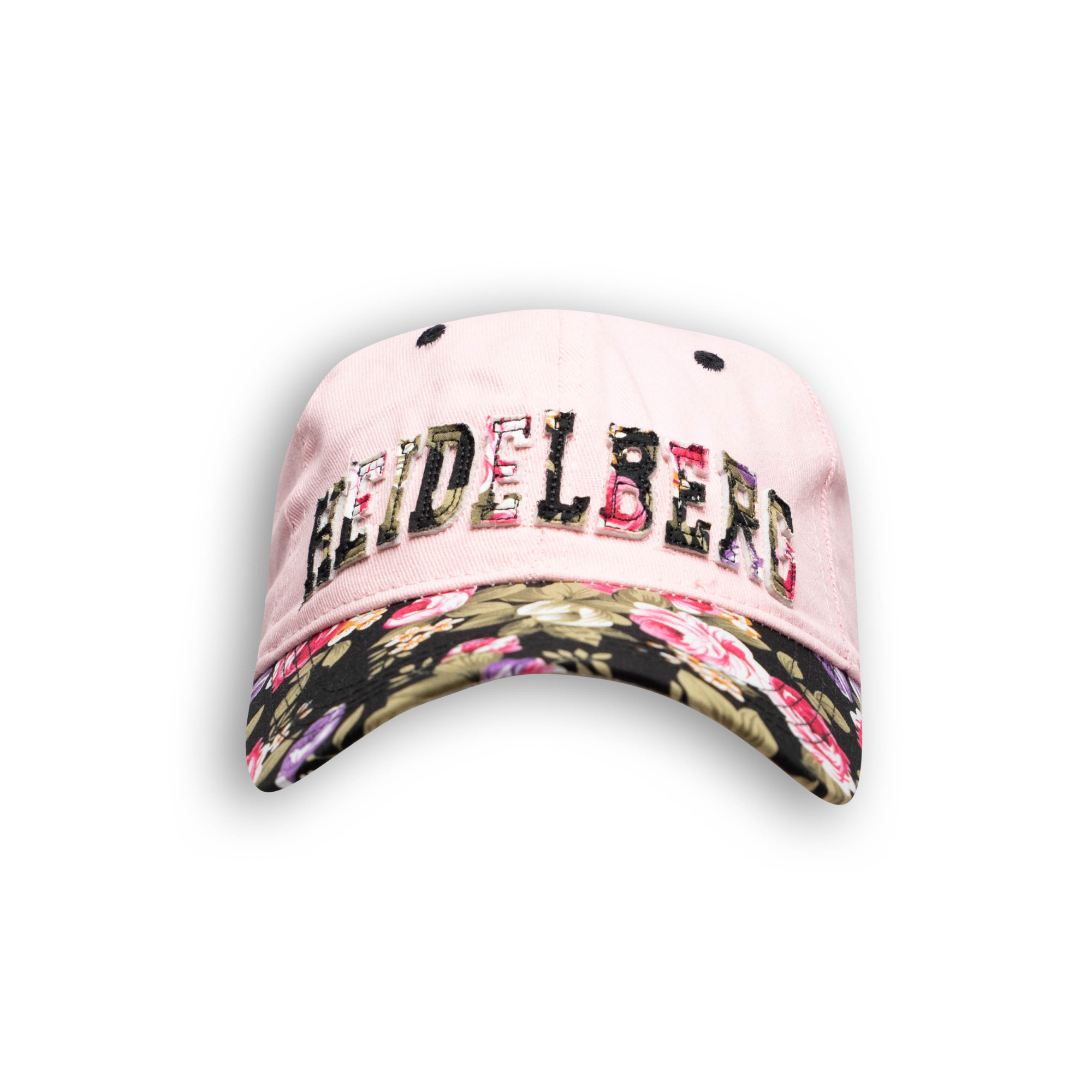 Rosa Cap mit Heidelberg-Schriftzug und Blumenmotiv – Deutschland Souvenir