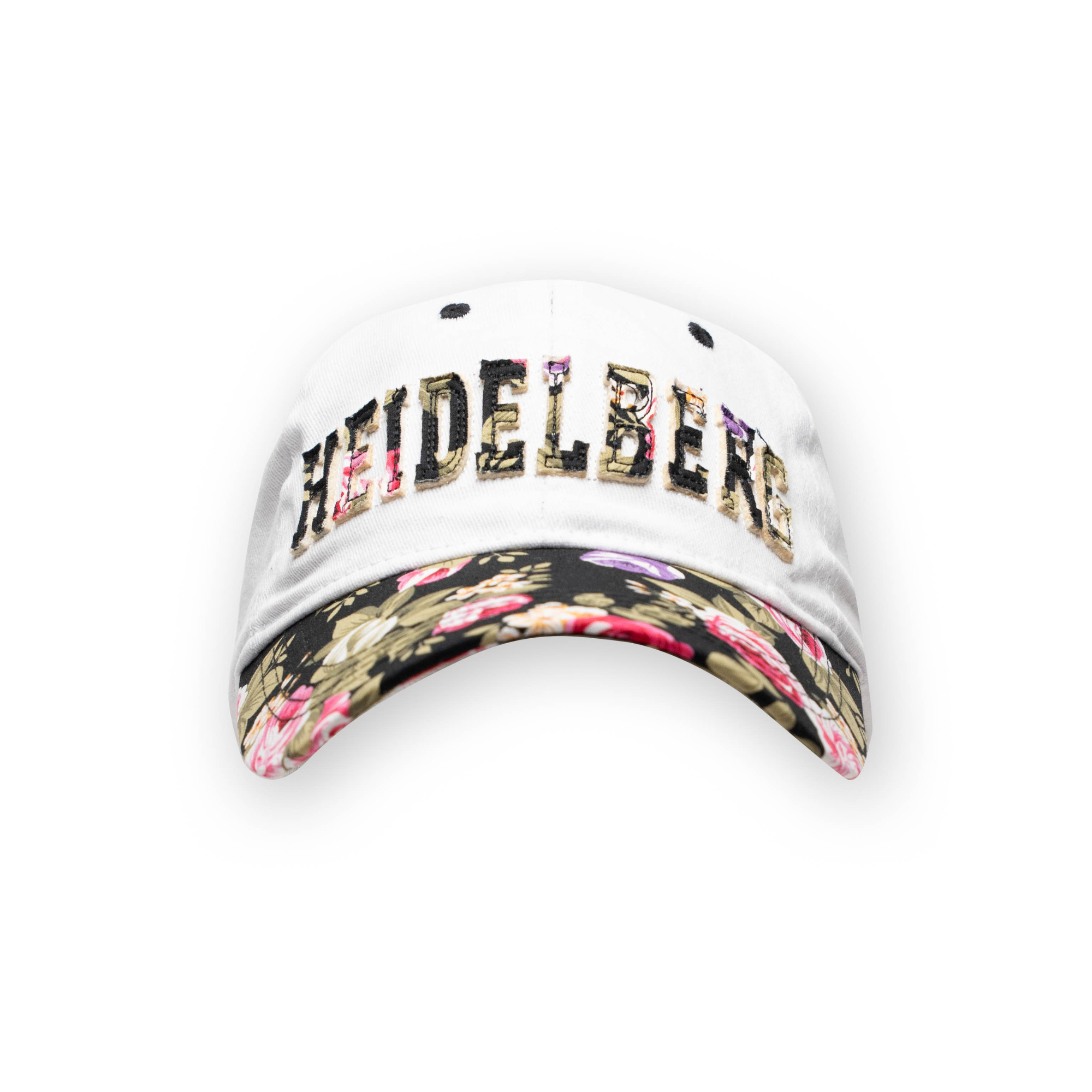 Weiße Cap mit Heidelberg-Schriftzug und Blumenmotiv – Deutschland Souvenir