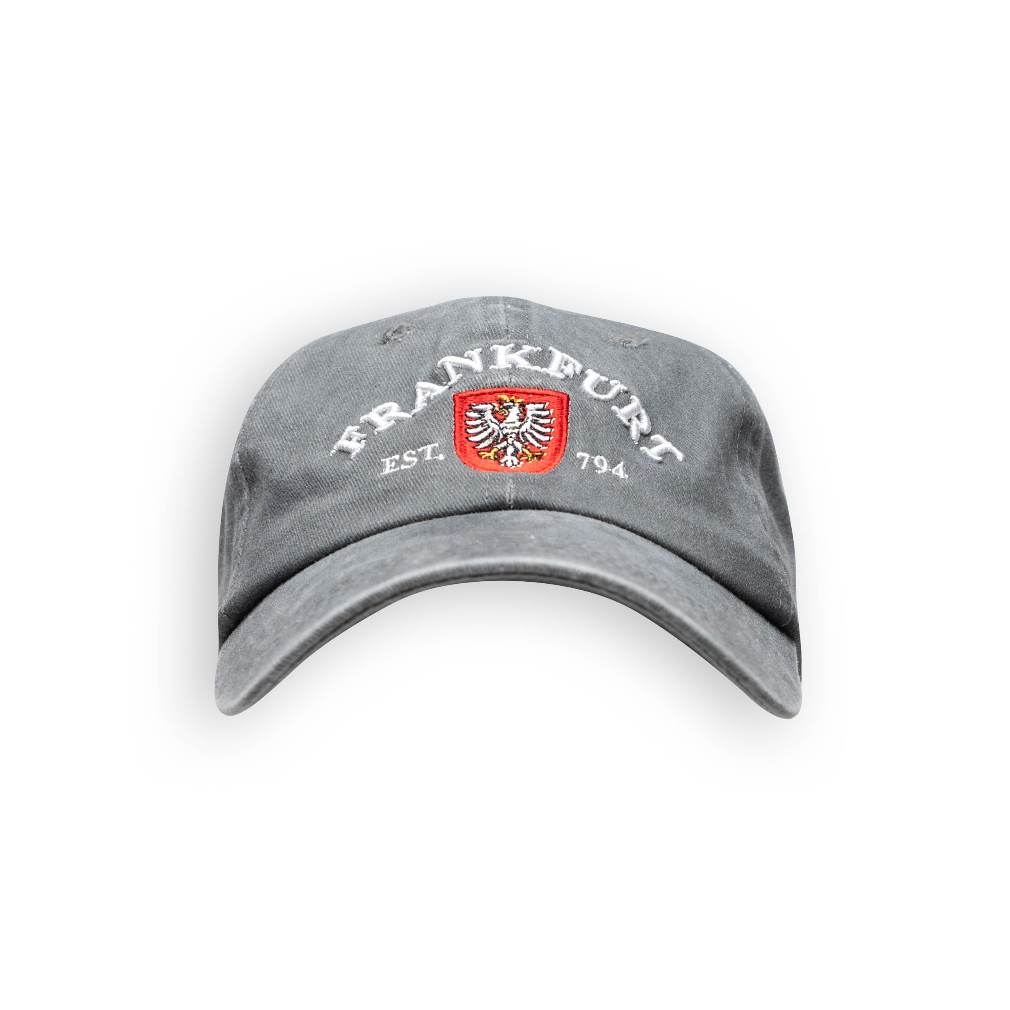Grau gewaschene Cap mit Frankfurt-Schriftzug – Deutschland Souvenir