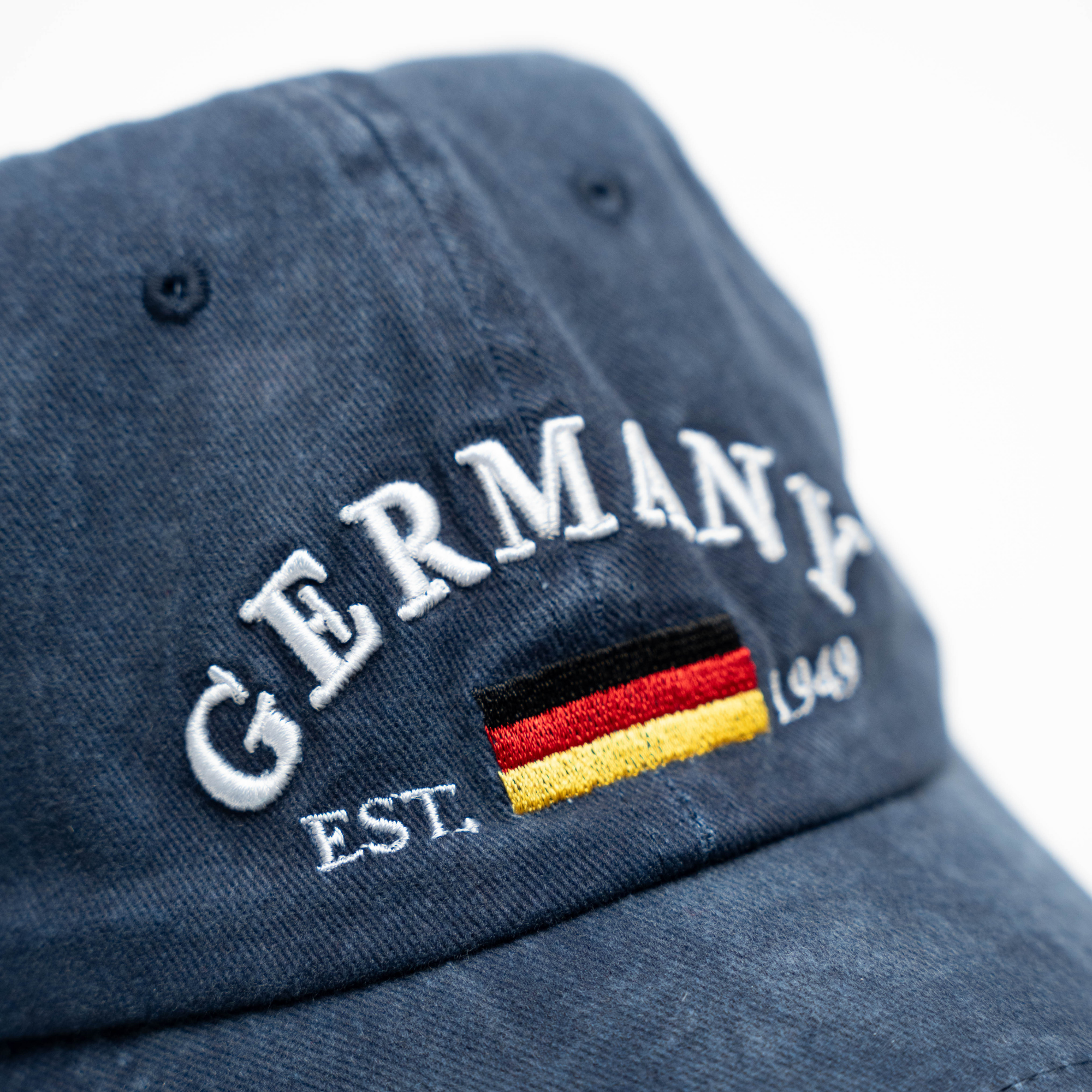 Blau gewaschene Cap mit Germany-Schriftzug – Deutschland Souvenir