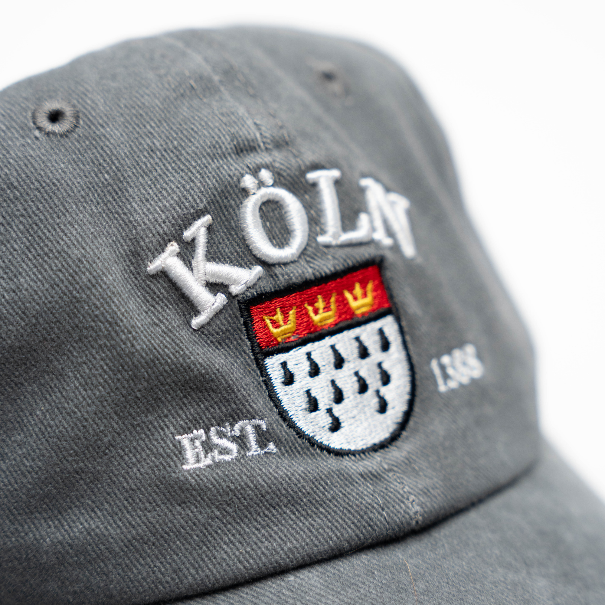 Grau gewaschene Cap mit Köln-Schriftzug – Deutschland Souvenir